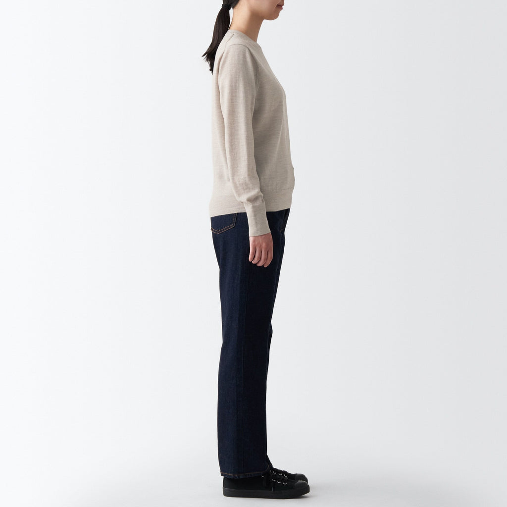 Women's Washable High Gauge Wool Crew Neck Sweater