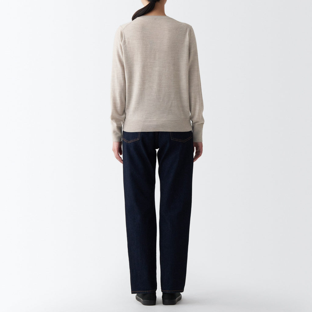 Women's Washable High Gauge Wool Crew Neck Sweater