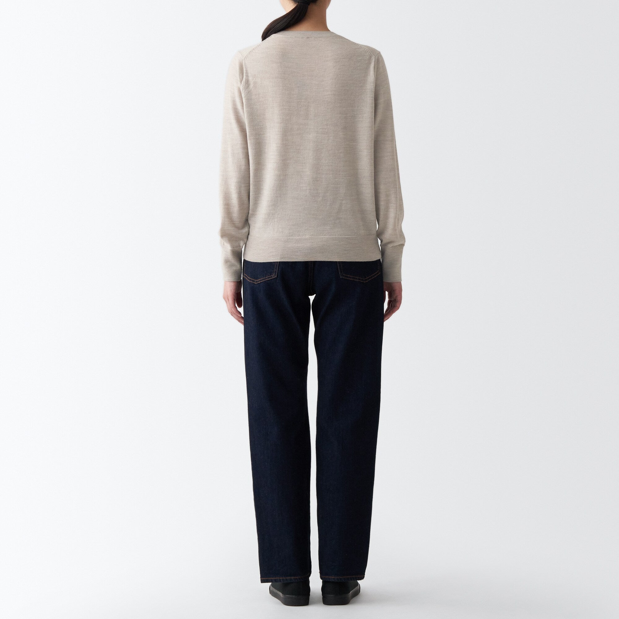 Women's Washable High Gauge Wool Crew Neck Sweater