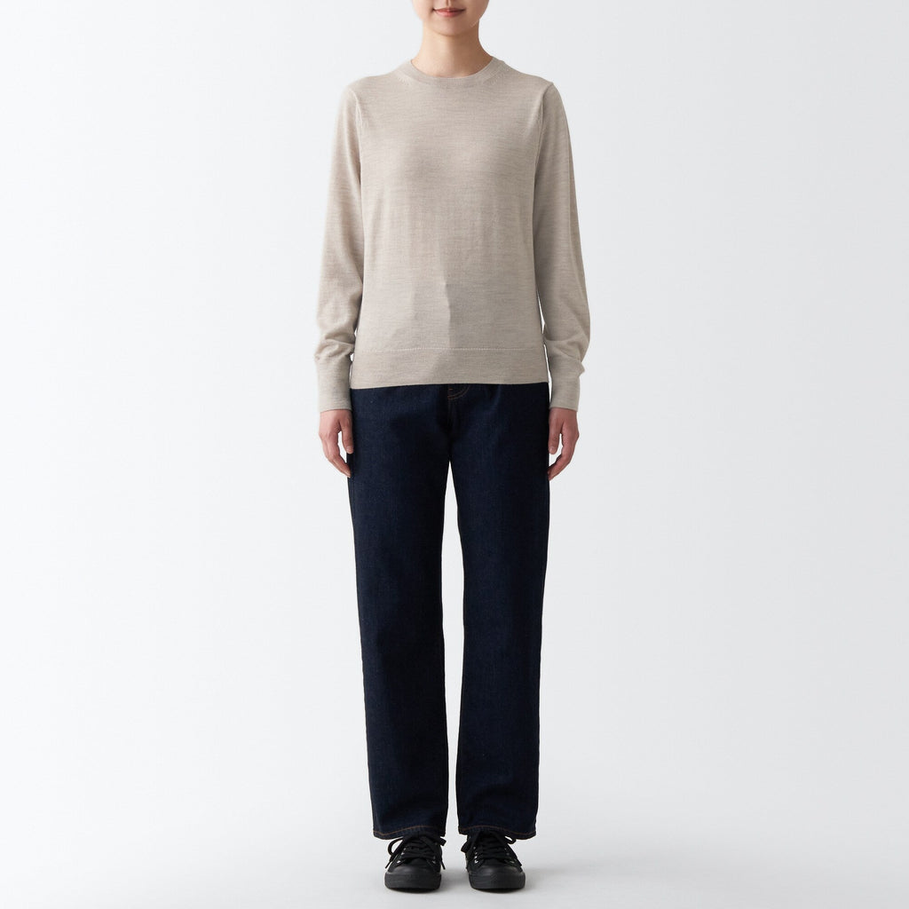 Women's Washable High Gauge Wool Crew Neck Sweater