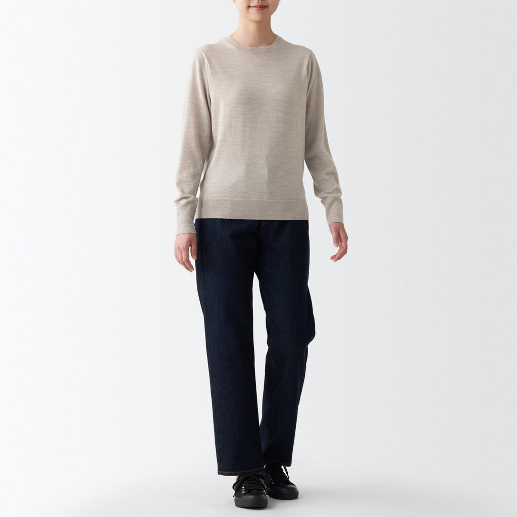 Women's Washable High Gauge Wool Crew Neck Sweater