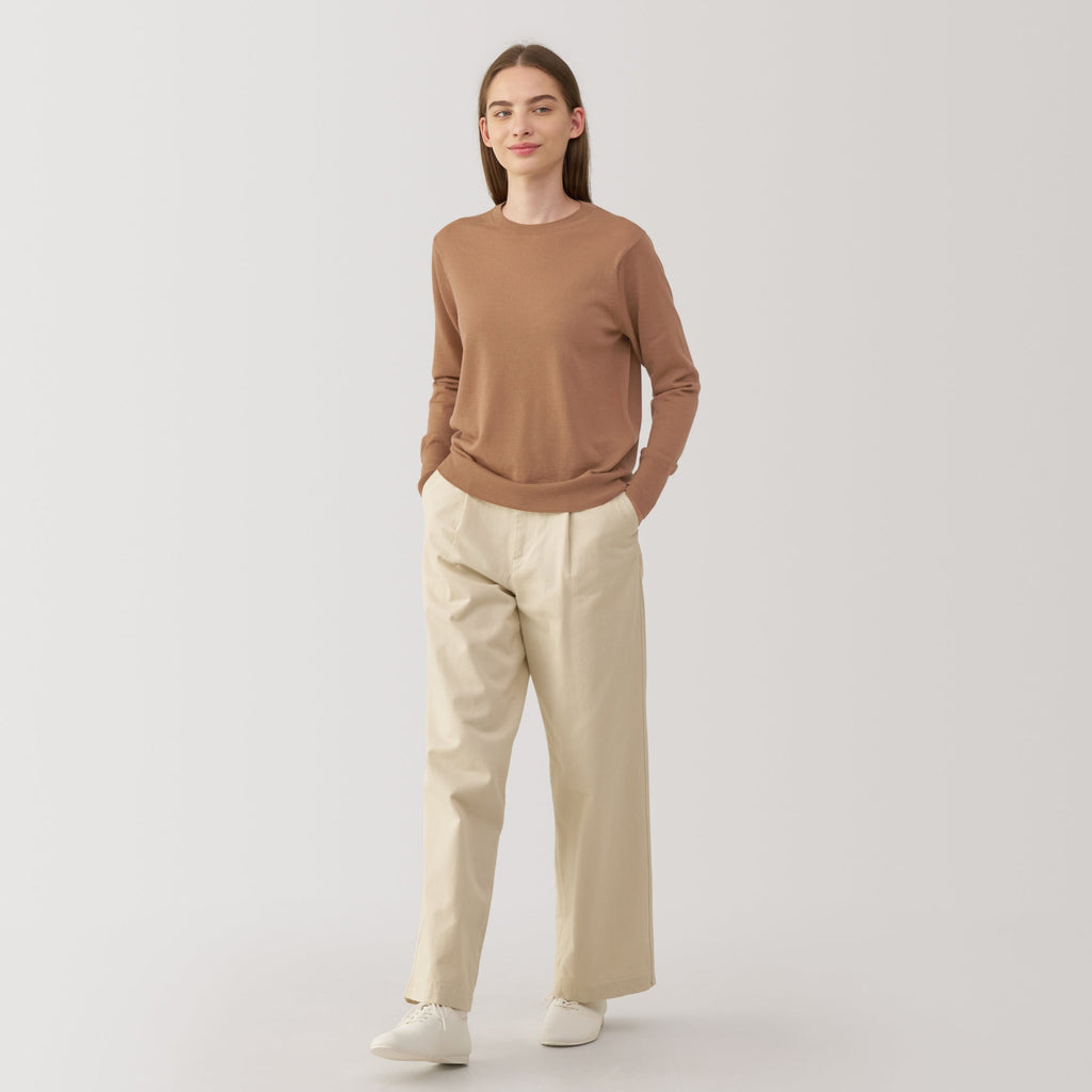 Women's Washable High Gauge Wool Crew Neck Sweater