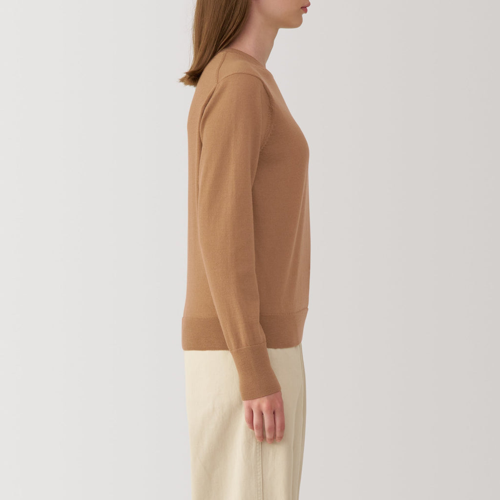 Women's Washable High Gauge Wool Crew Neck Sweater