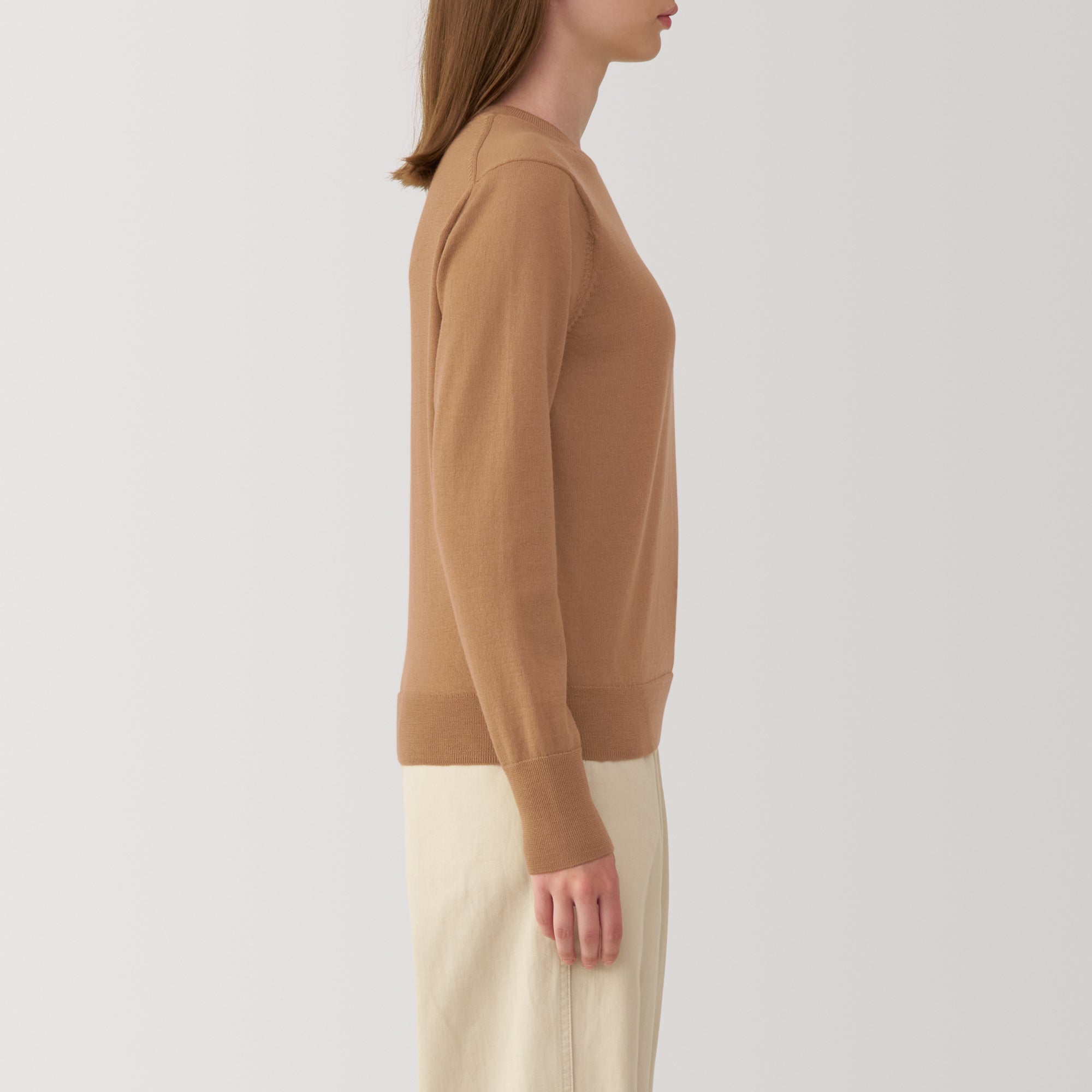 Women's Washable High Gauge Wool Crew Neck Sweater