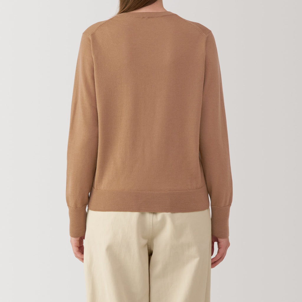 Women's Washable High Gauge Wool Crew Neck Sweater
