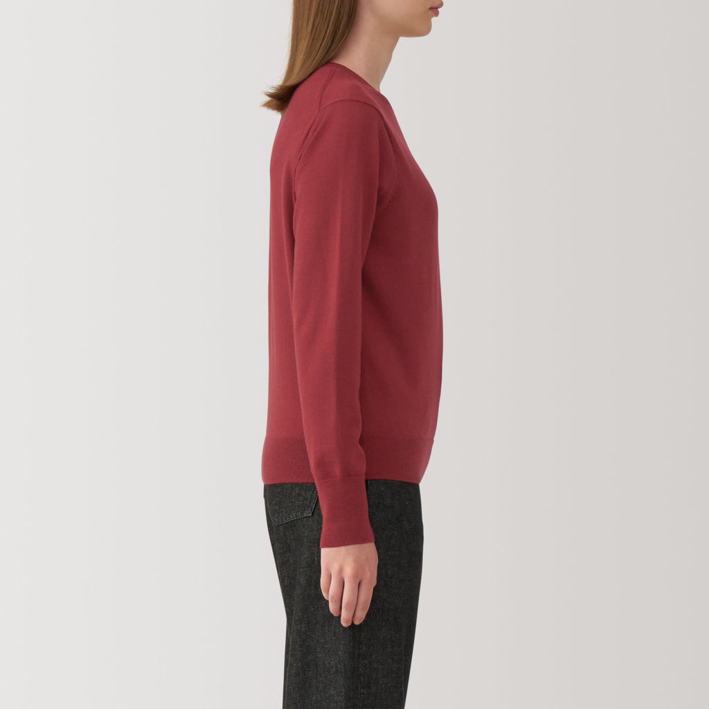 Women's Washable High Gauge Wool Crew Neck Sweater