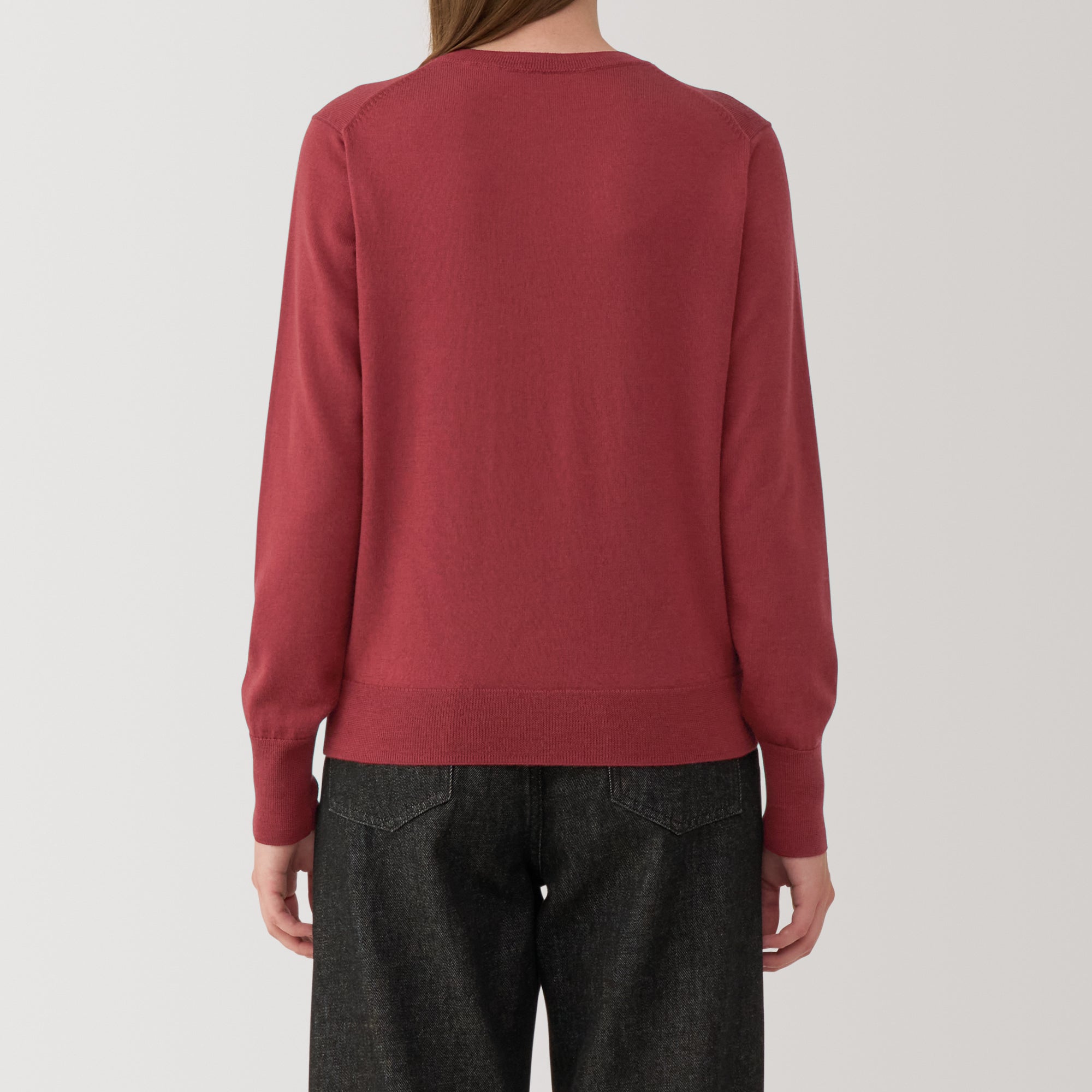 Women's Washable High Gauge Wool Crew Neck Sweater