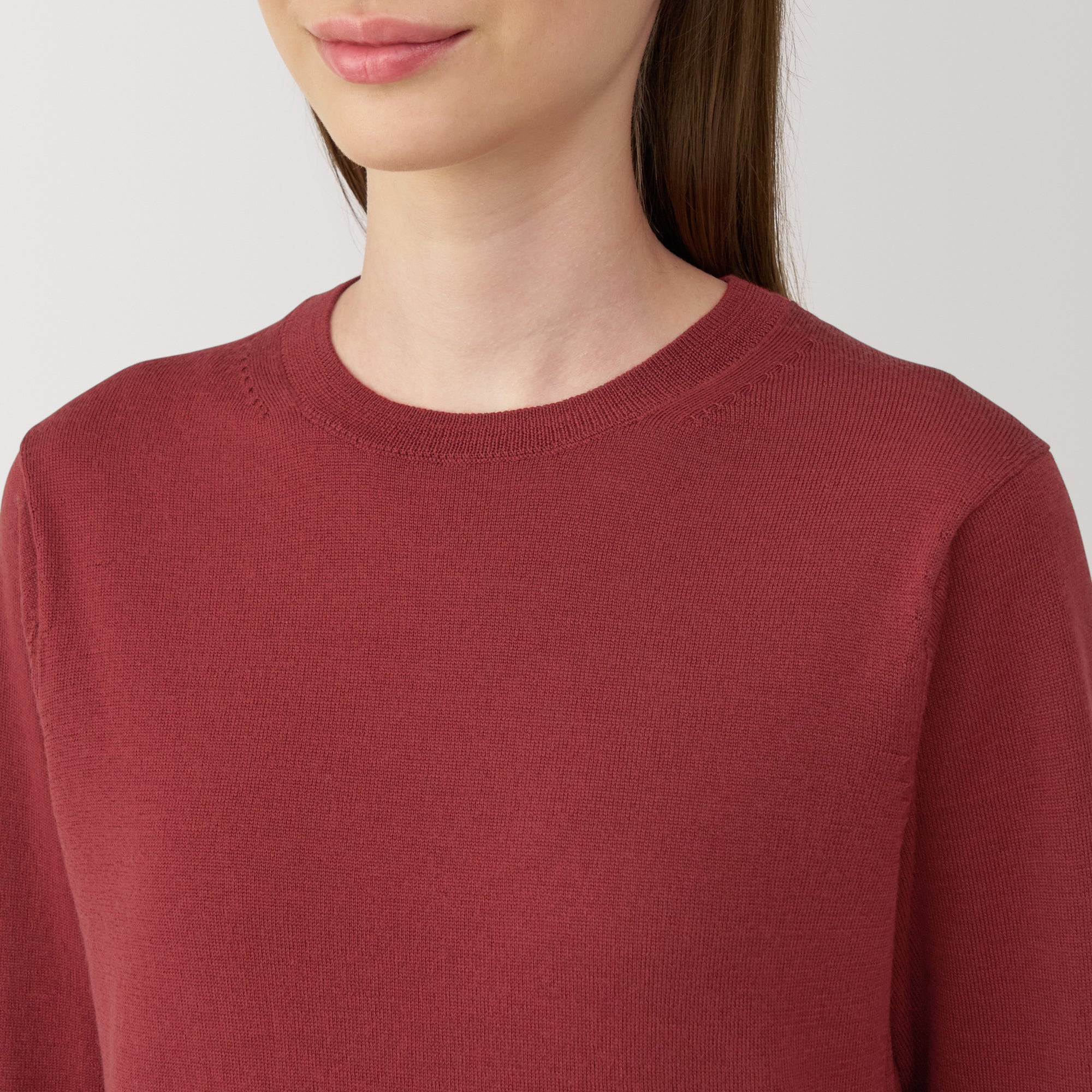 Women's Washable High Gauge Wool Crew Neck Sweater