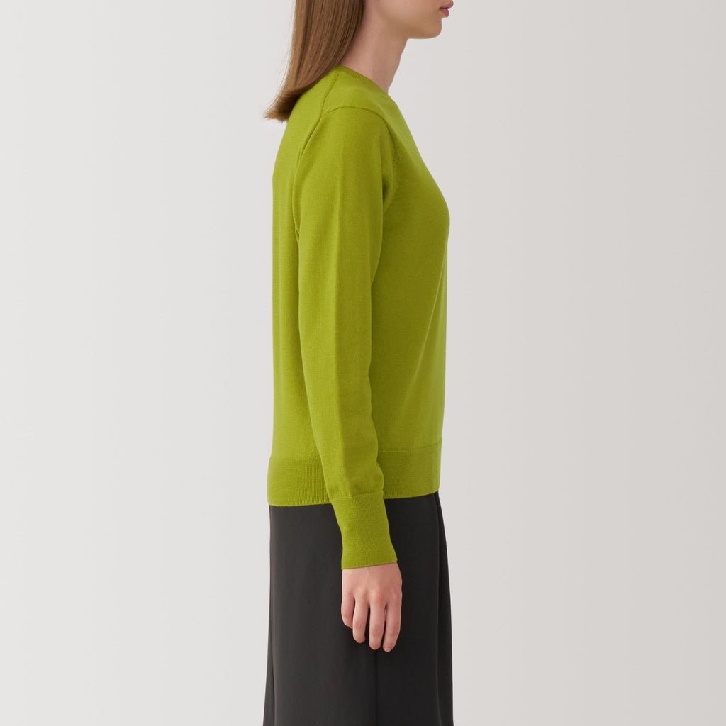 Women's Washable High Gauge Wool Crew Neck Sweater