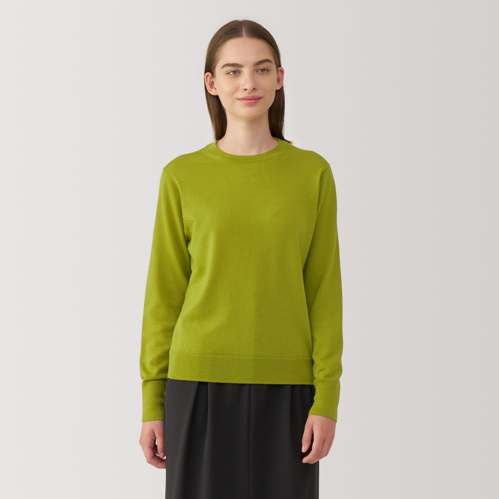 Women's Washable High Gauge Wool Crew Neck Sweater