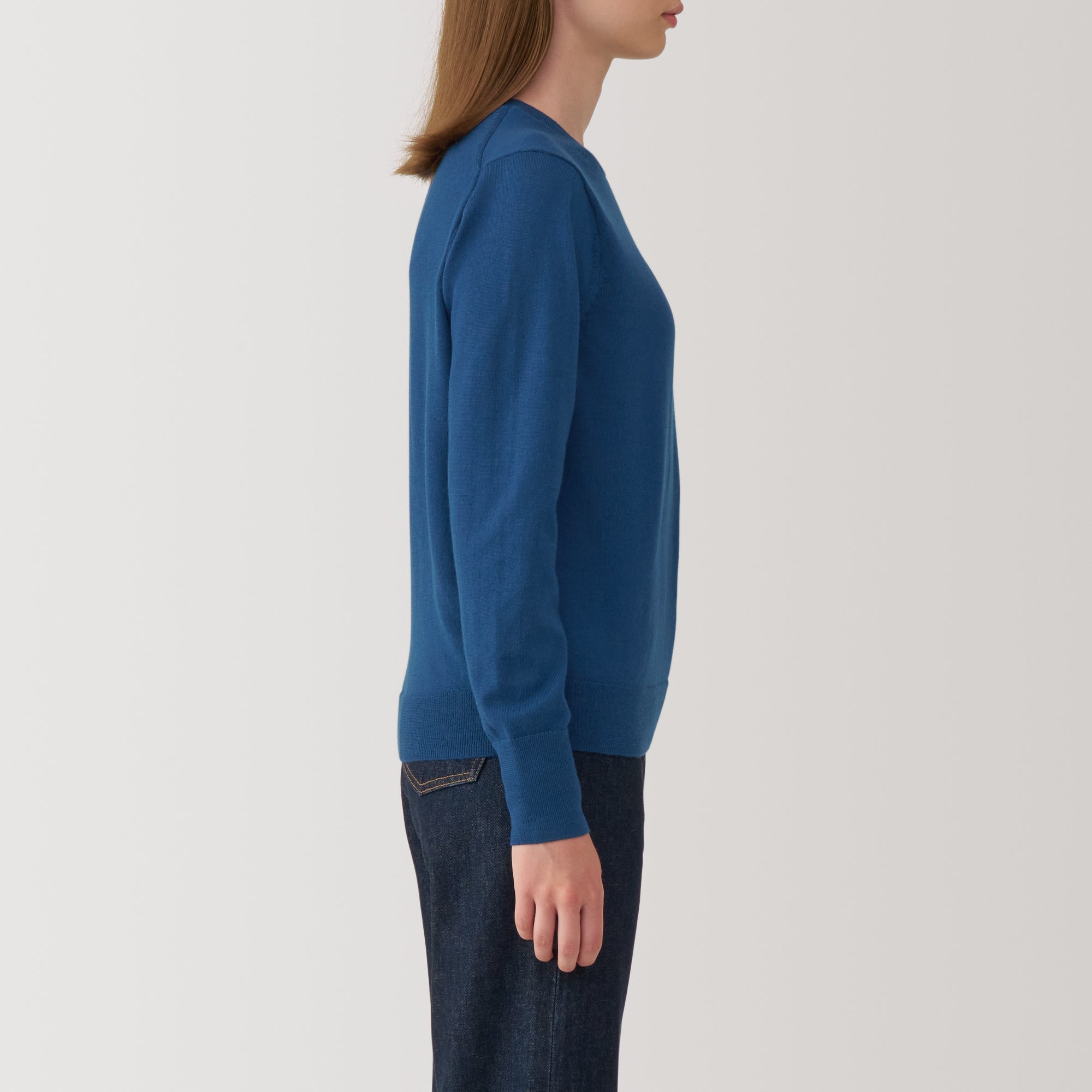 Women's Washable High Gauge Wool Crew Neck Sweater