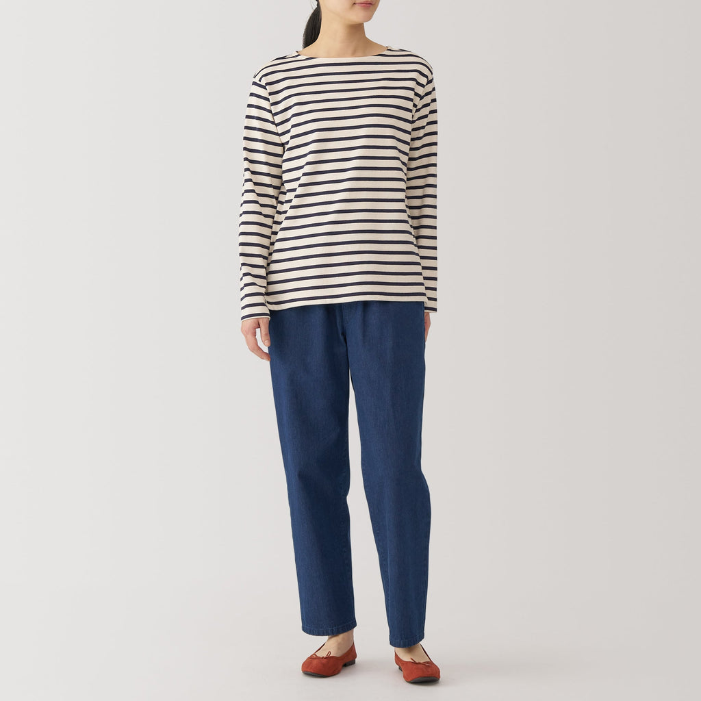 Women's Washed Denim Easy Tapered Pants