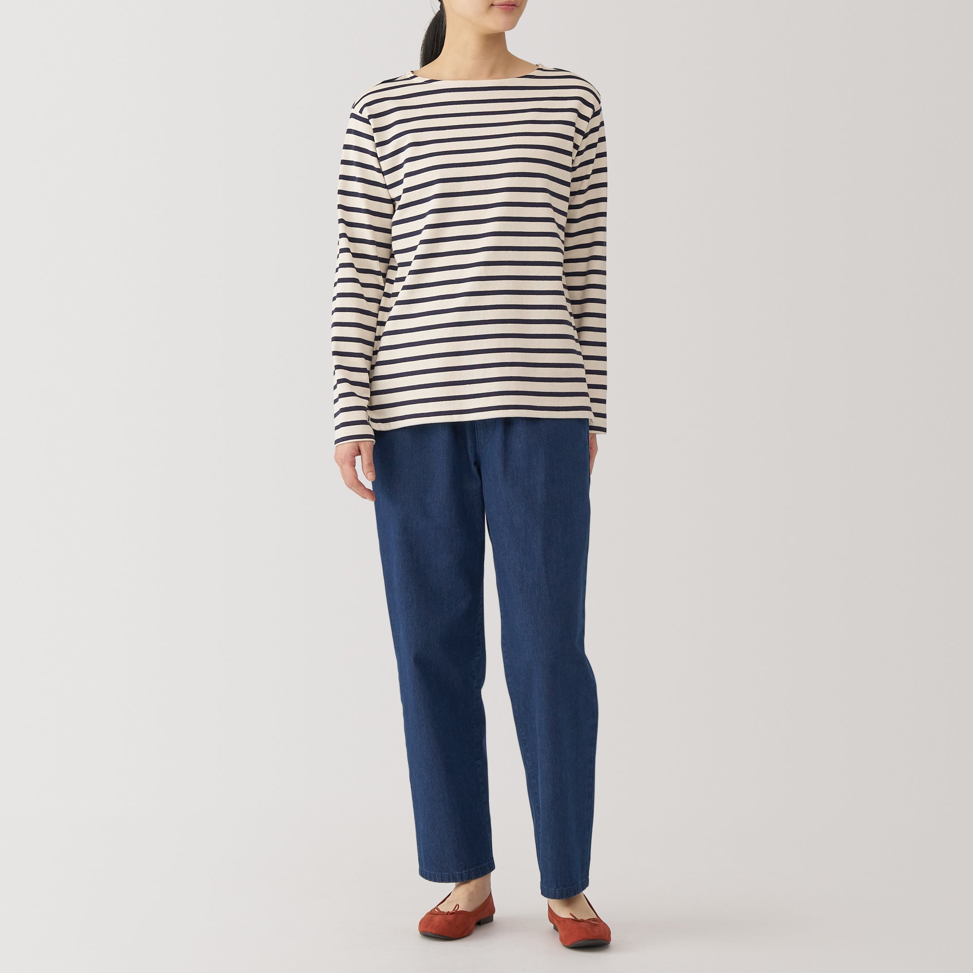 Women's Washed Denim Easy Tapered Pants