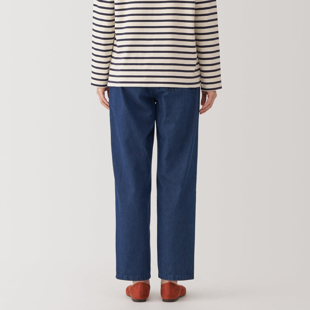 Women's Washed Denim Easy Tapered Pants