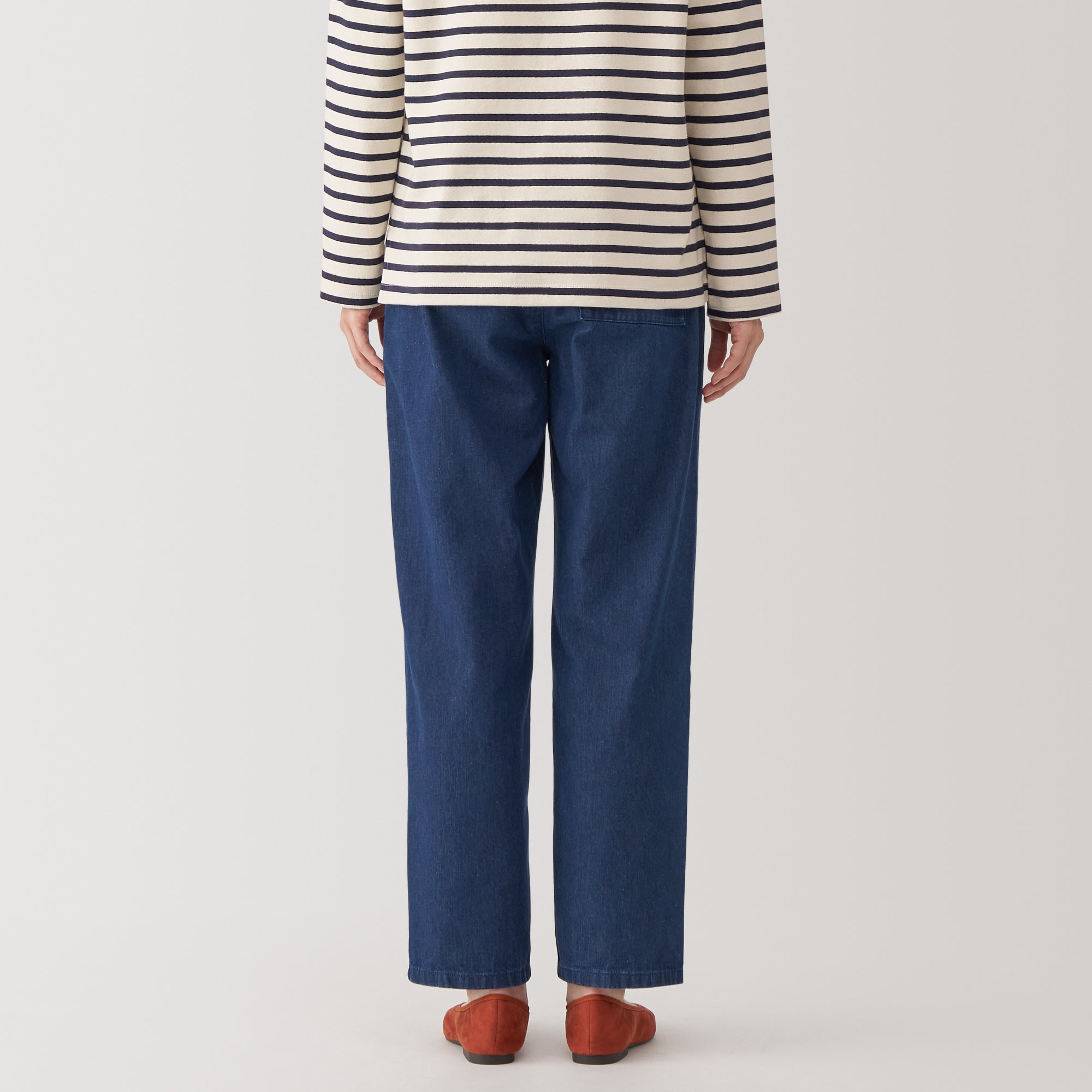 Women's Washed Denim Easy Tapered Pants