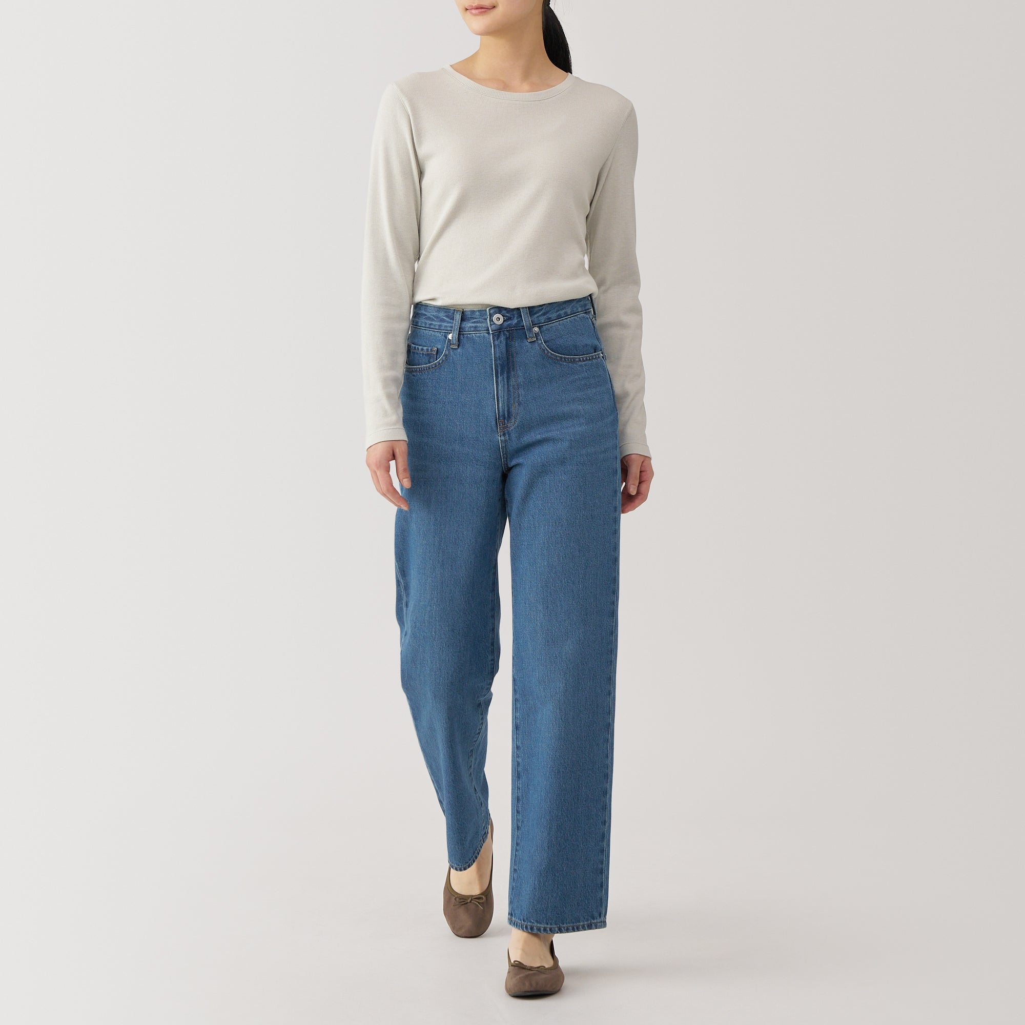 Women's Kapok Blend Denim Straight Pants