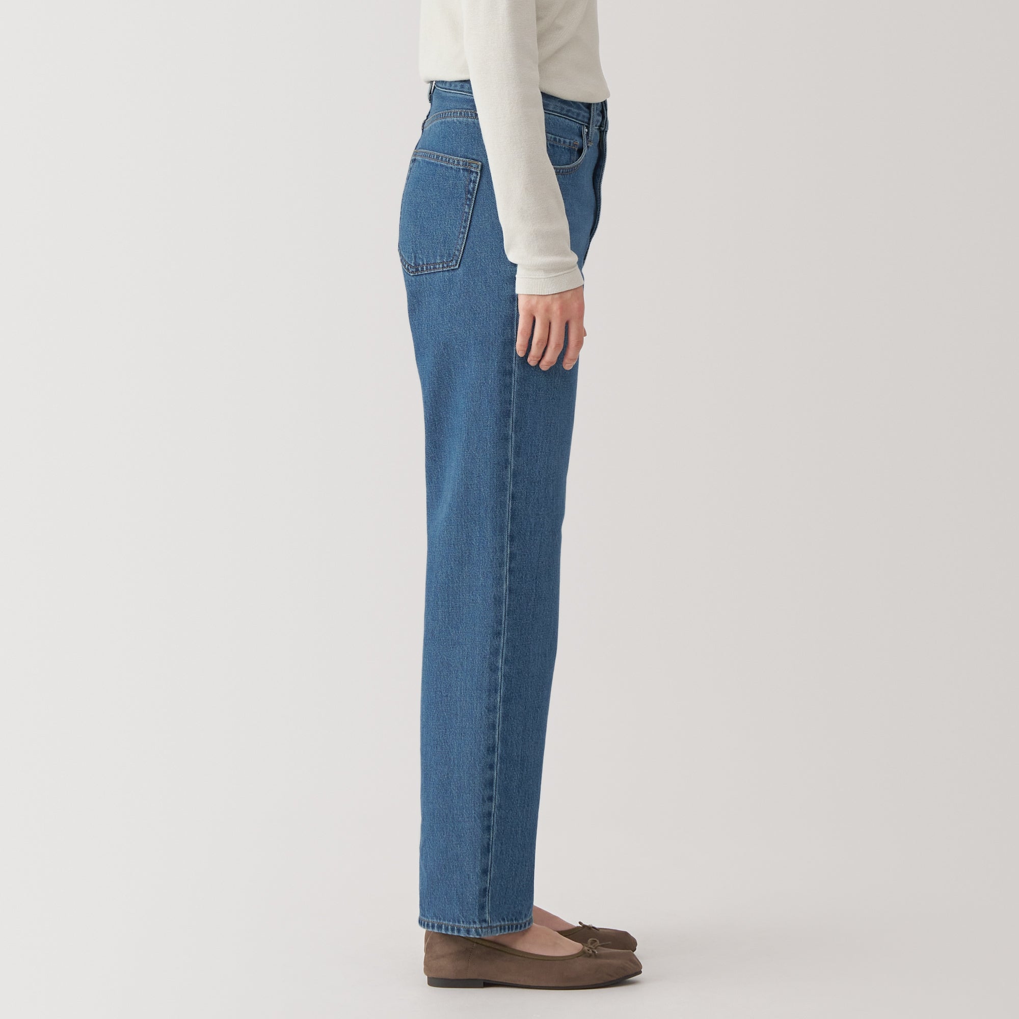 Women's Kapok Blend Denim Straight Pants