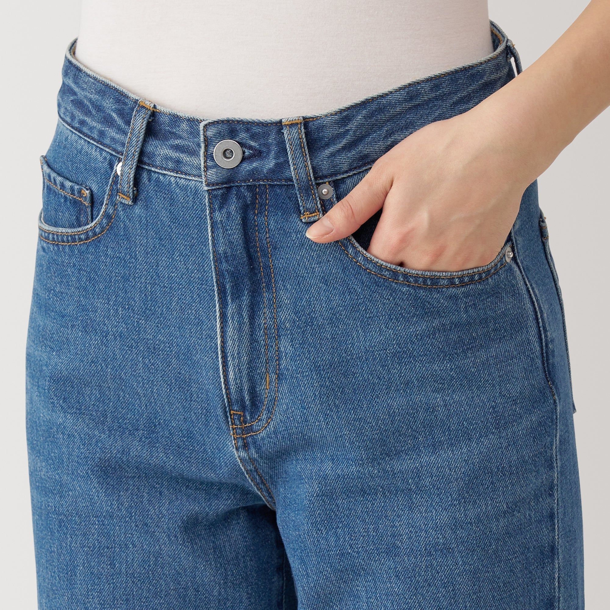 Women's Kapok Blend Denim Straight Pants