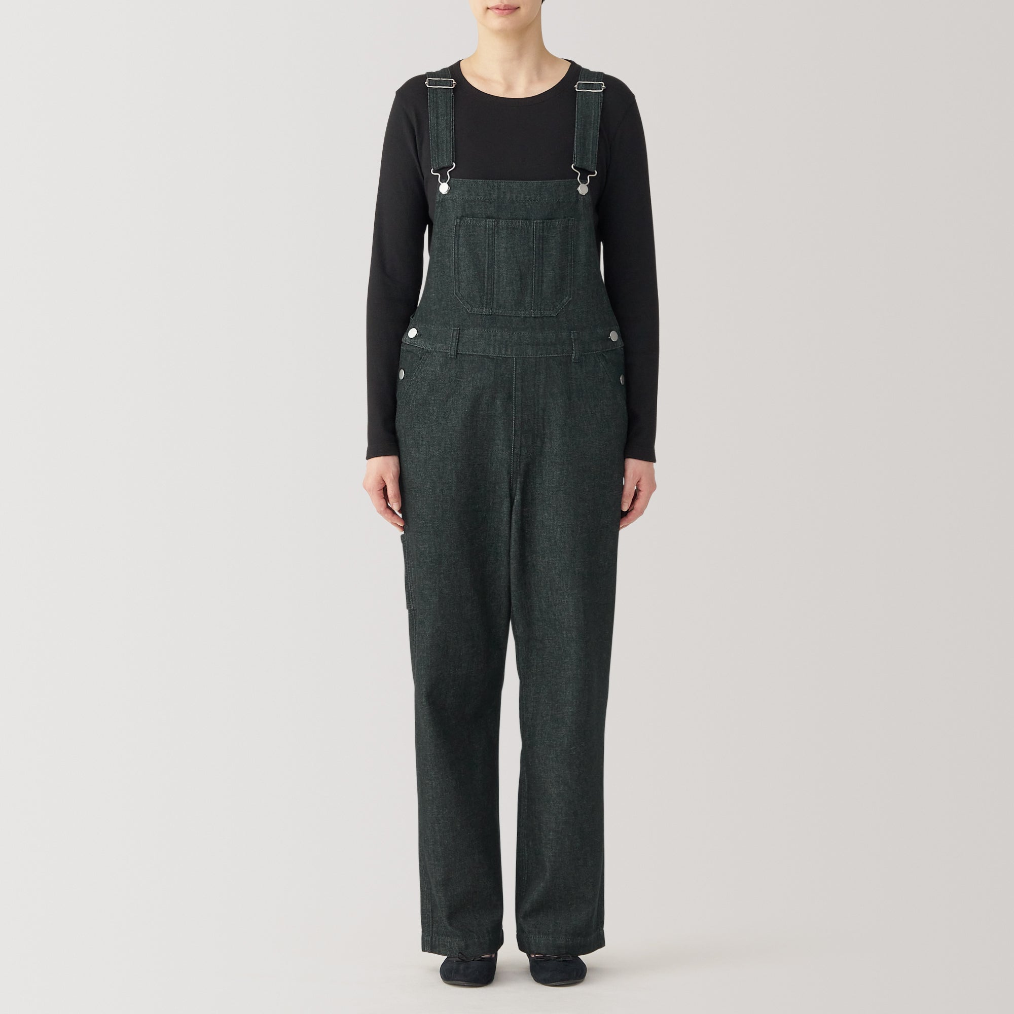 Women Kapok Blend Denim Overalls