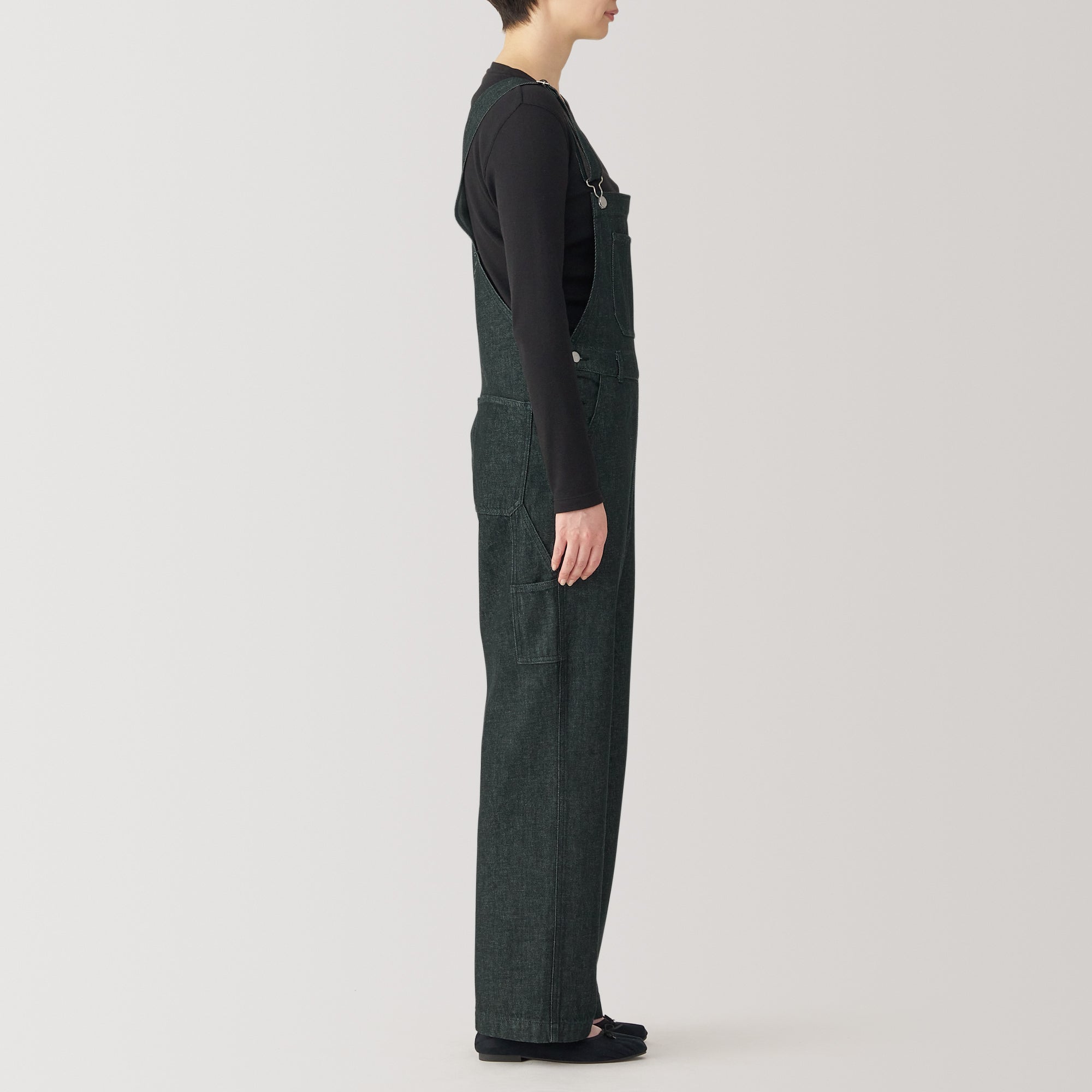 Women Kapok Blend Denim Overalls