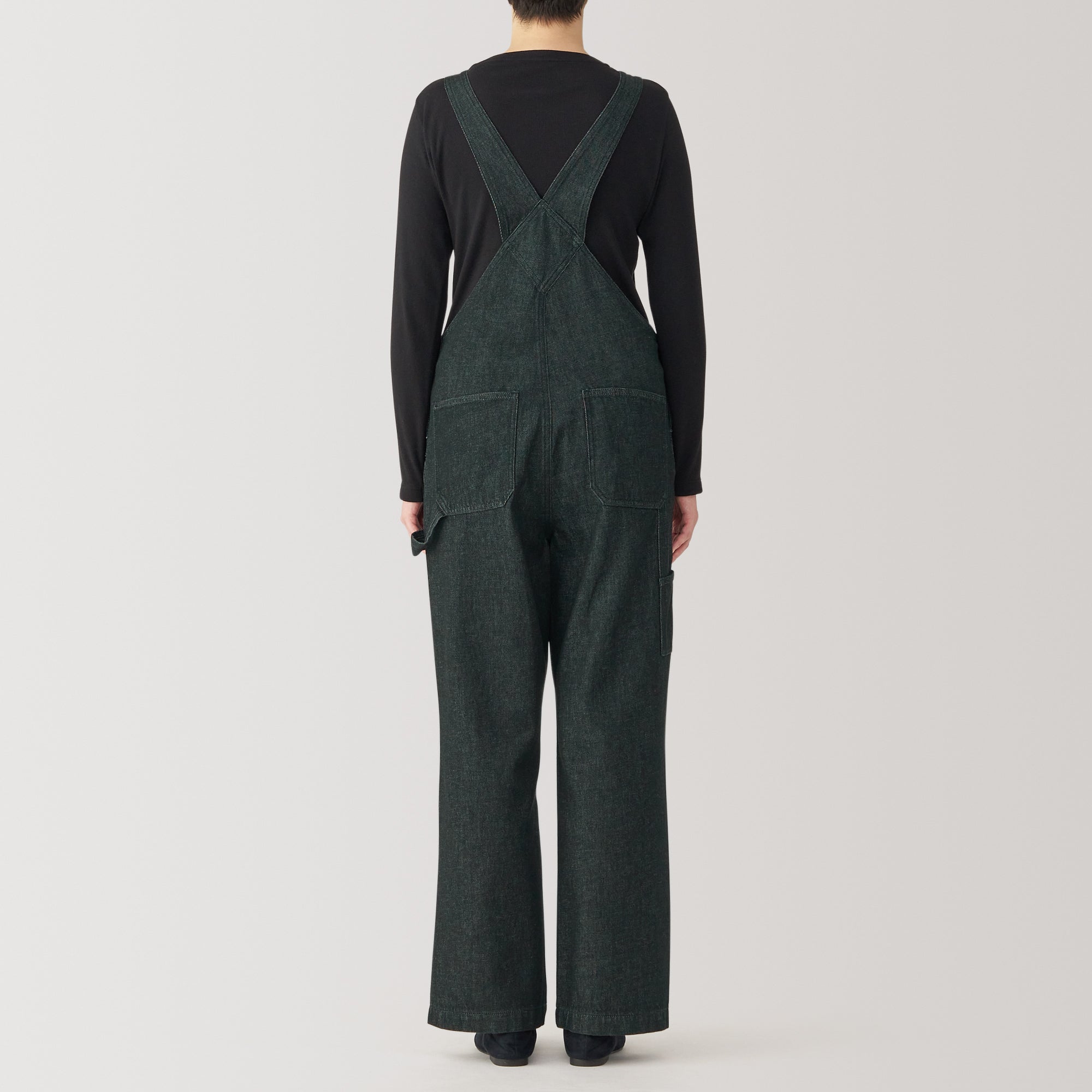 Women Kapok Blend Denim Overalls