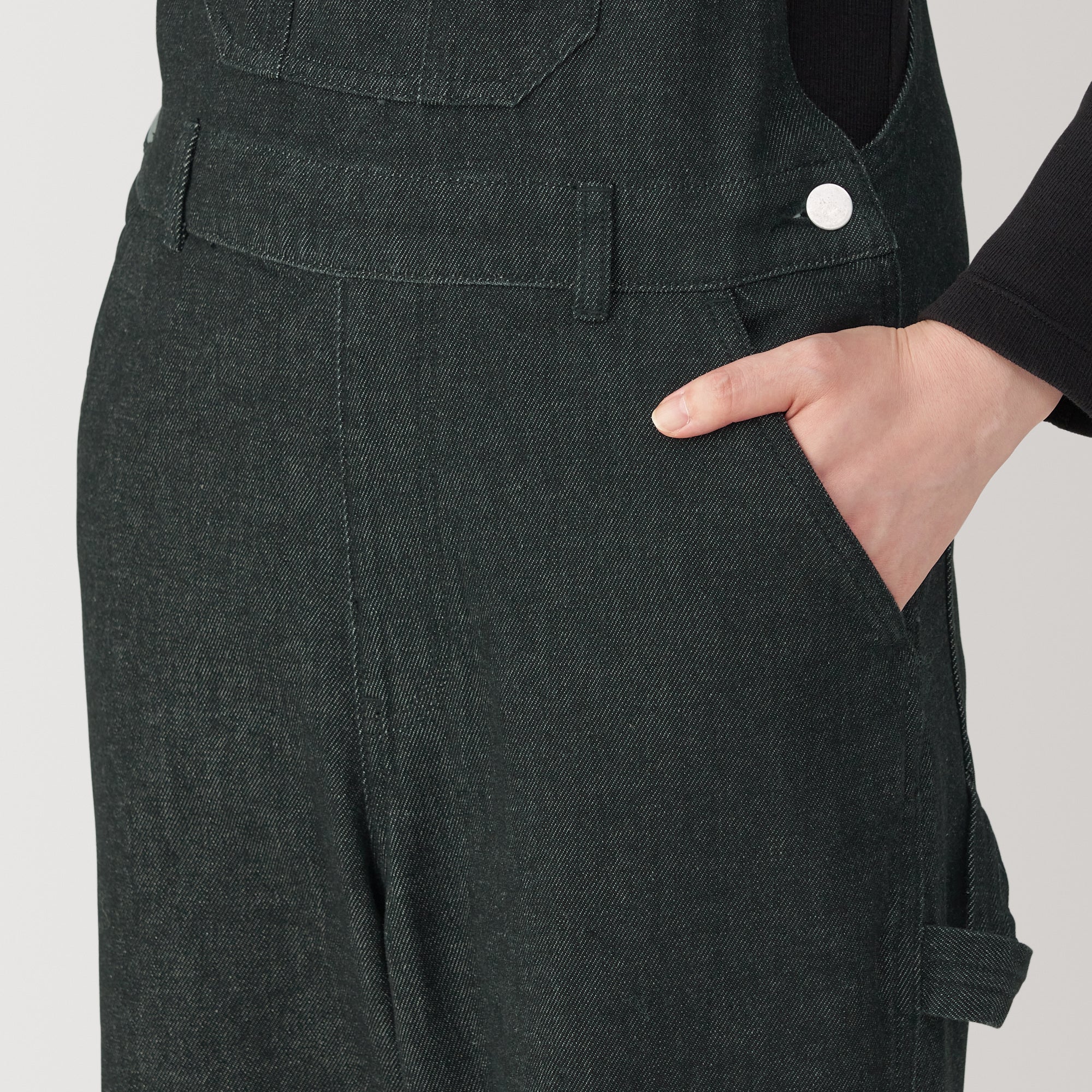 Women Kapok Blend Denim Overalls