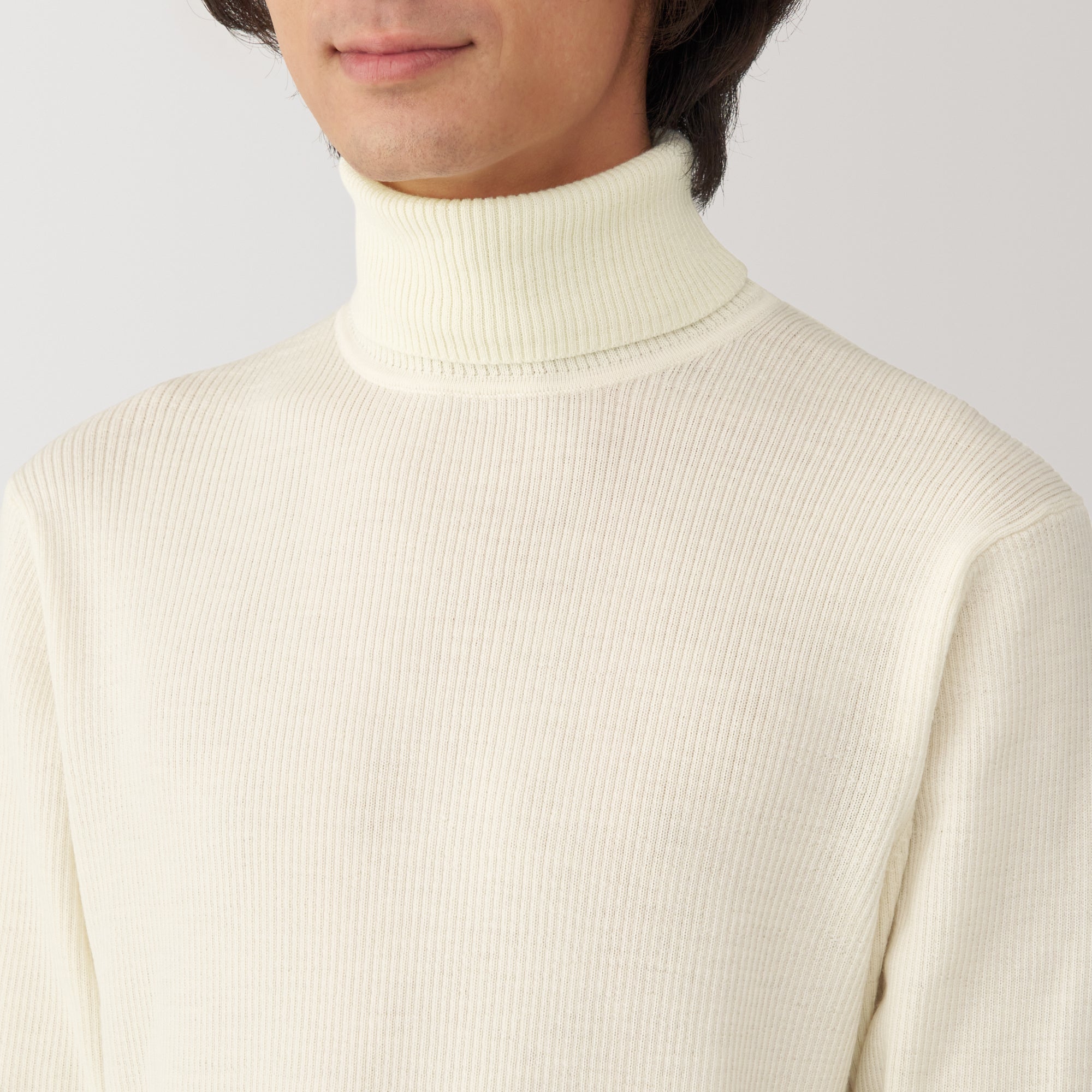 Men's Washable High-Gauge Turtleneck Ribbed Sweater