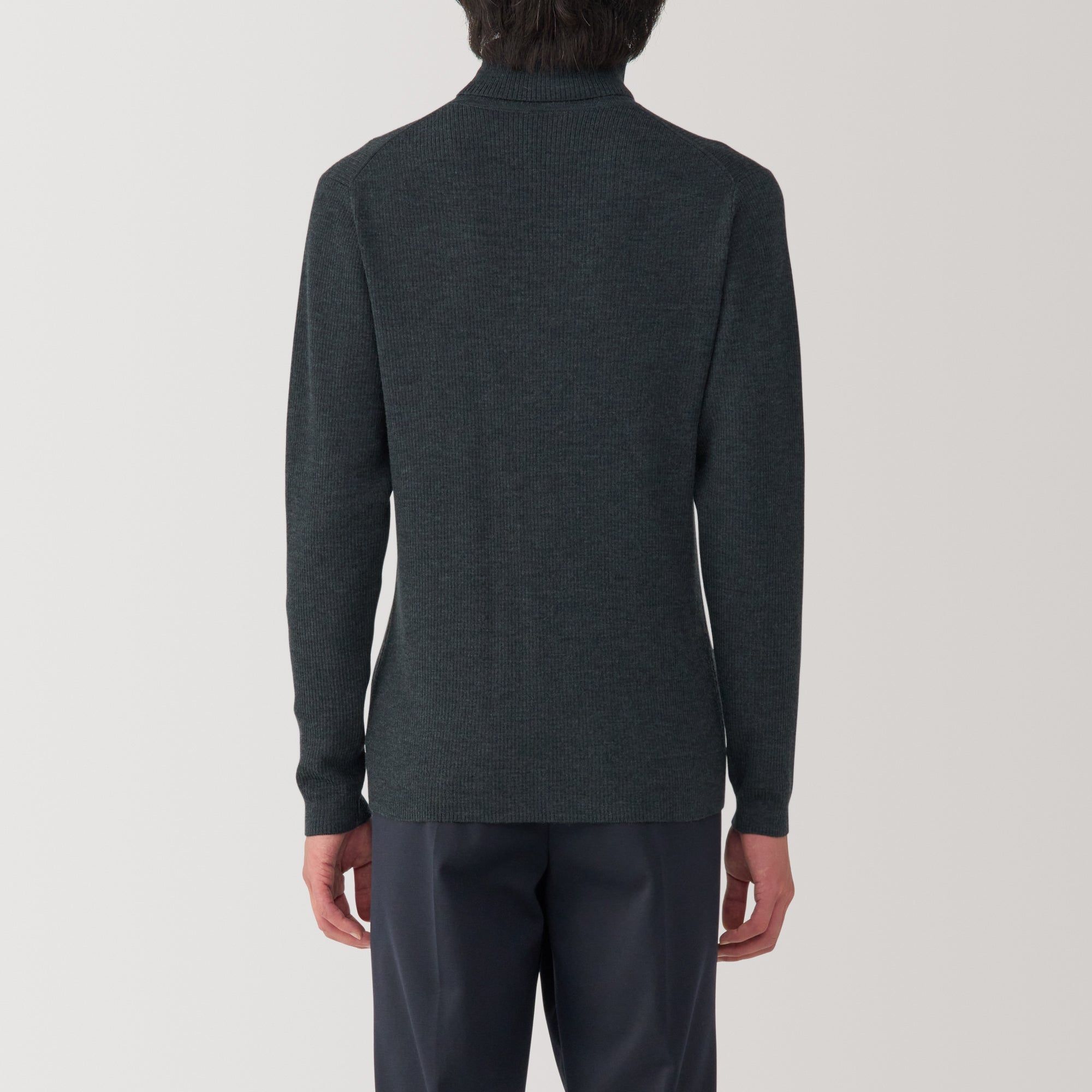 Men's Washable High-Gauge Turtleneck Ribbed Sweater