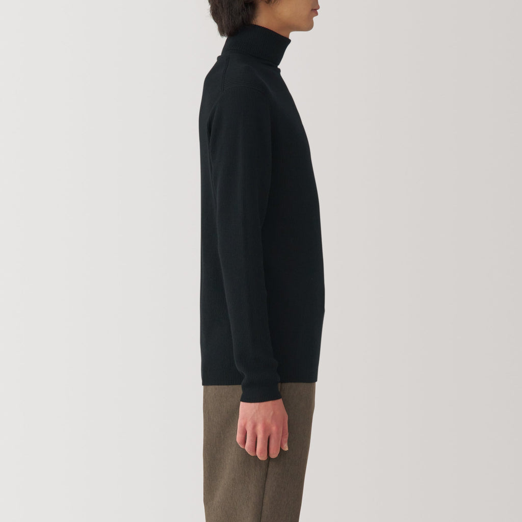 Men's Washable High-Gauge Turtleneck Ribbed Sweater
