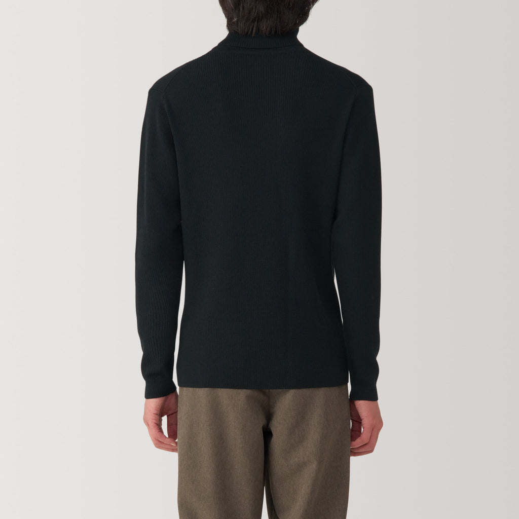 Men's Washable High-Gauge Turtleneck Ribbed Sweater