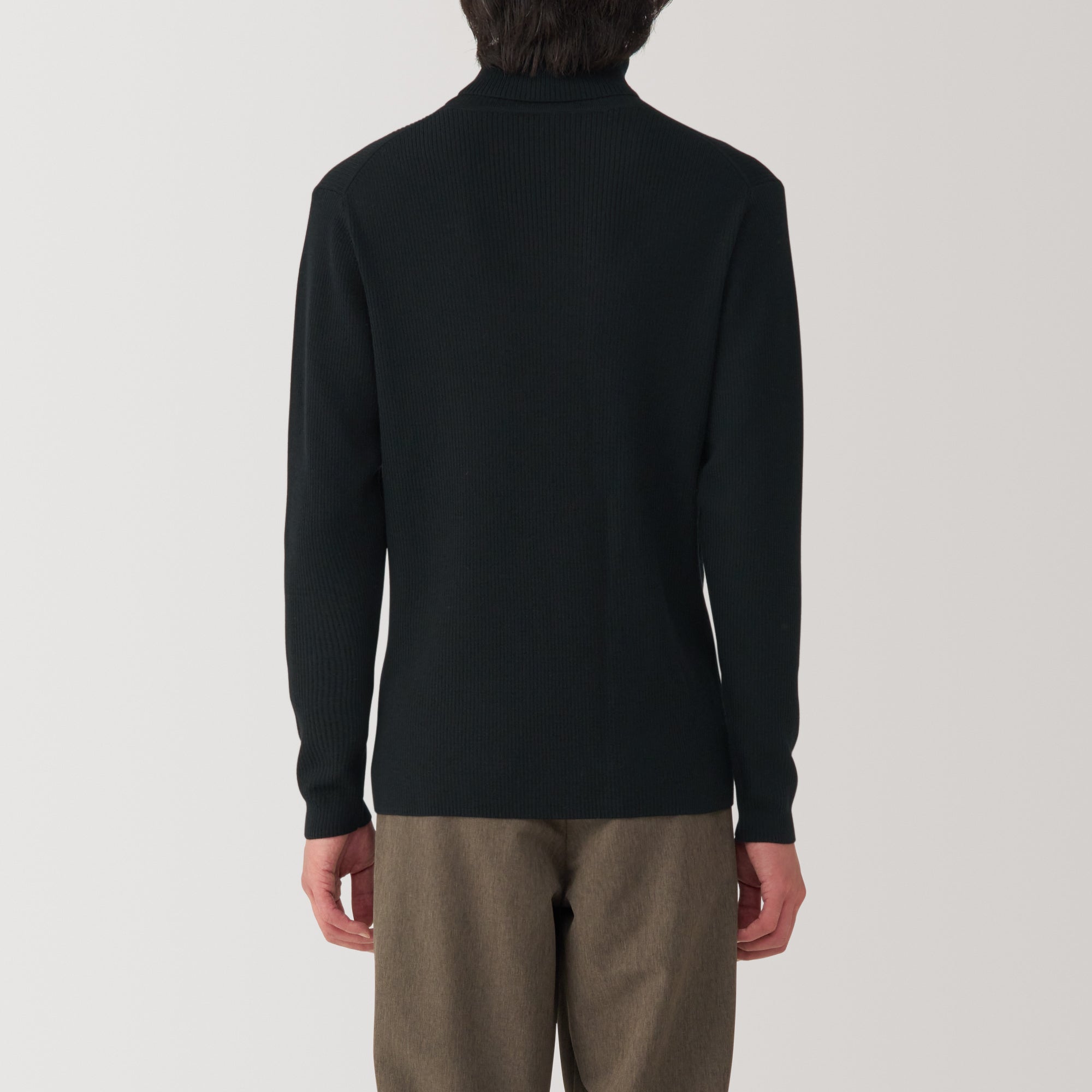 Men's Washable High-Gauge Turtleneck Ribbed Sweater