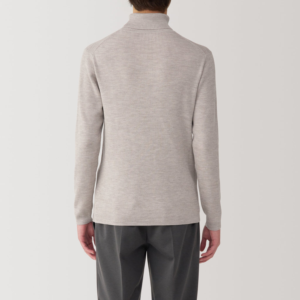 Men's Washable High-Gauge Turtleneck Ribbed Sweater