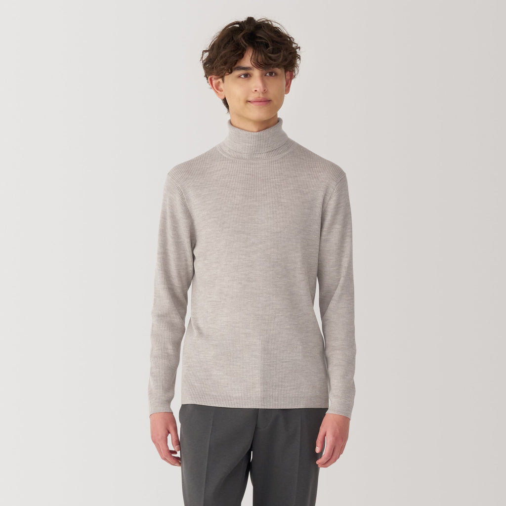 Men's Washable High-Gauge Turtleneck Ribbed Sweater