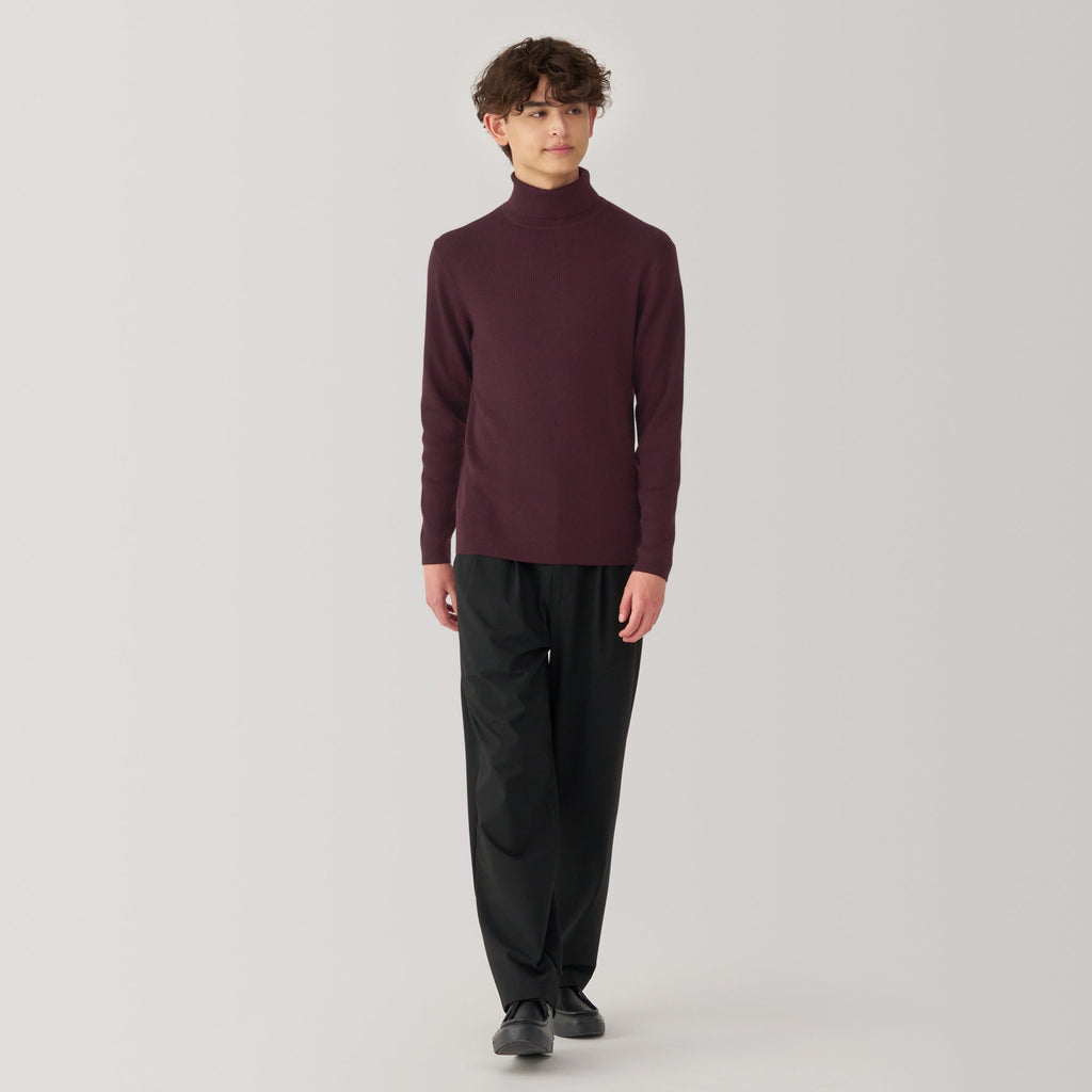 Men's Washable High-Gauge Turtleneck Ribbed Sweater