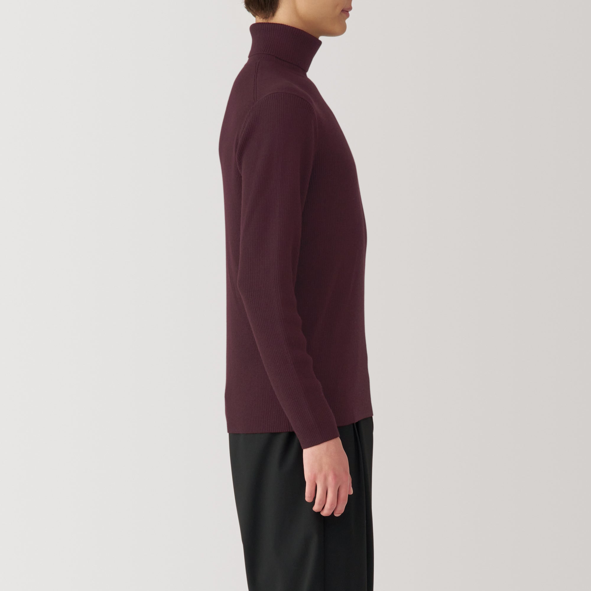 Men's Washable High-Gauge Turtleneck Ribbed Sweater