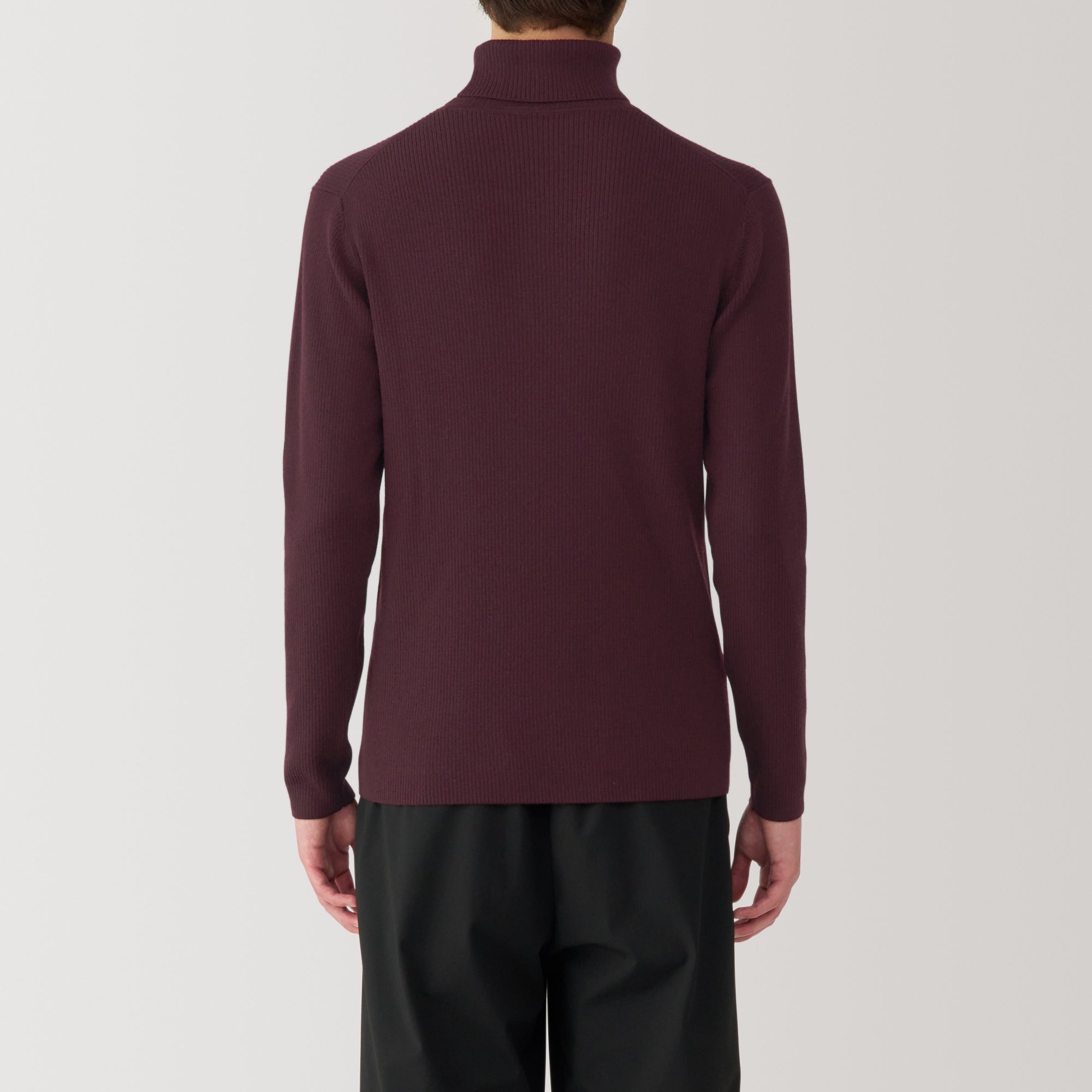 Men's Washable High-Gauge Turtleneck Ribbed Sweater