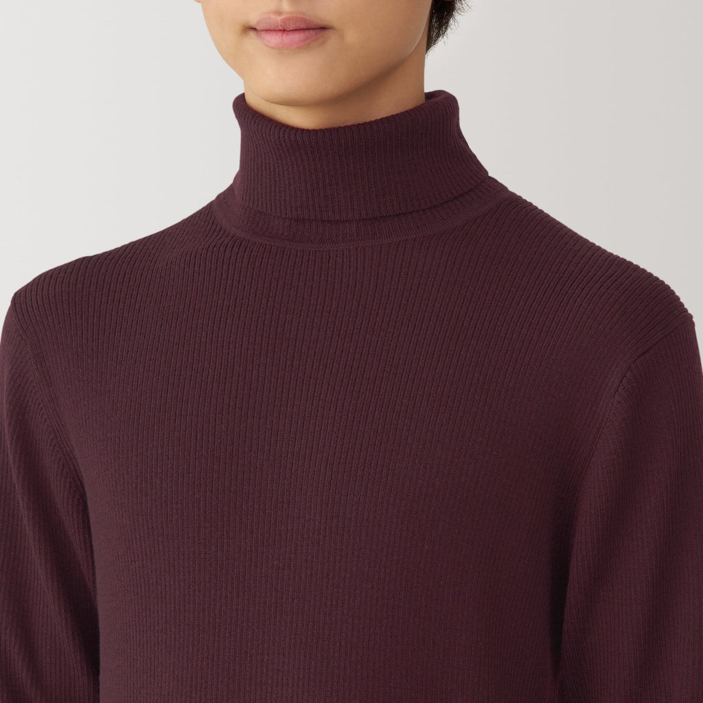 Men's Washable High-Gauge Turtleneck Ribbed Sweater