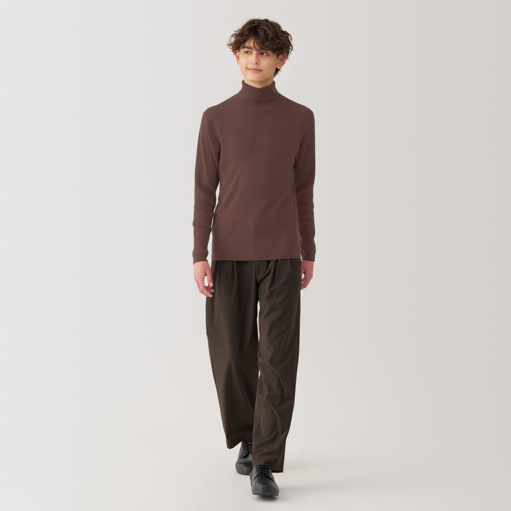 Men's Washable High-Gauge Turtleneck Ribbed Sweater