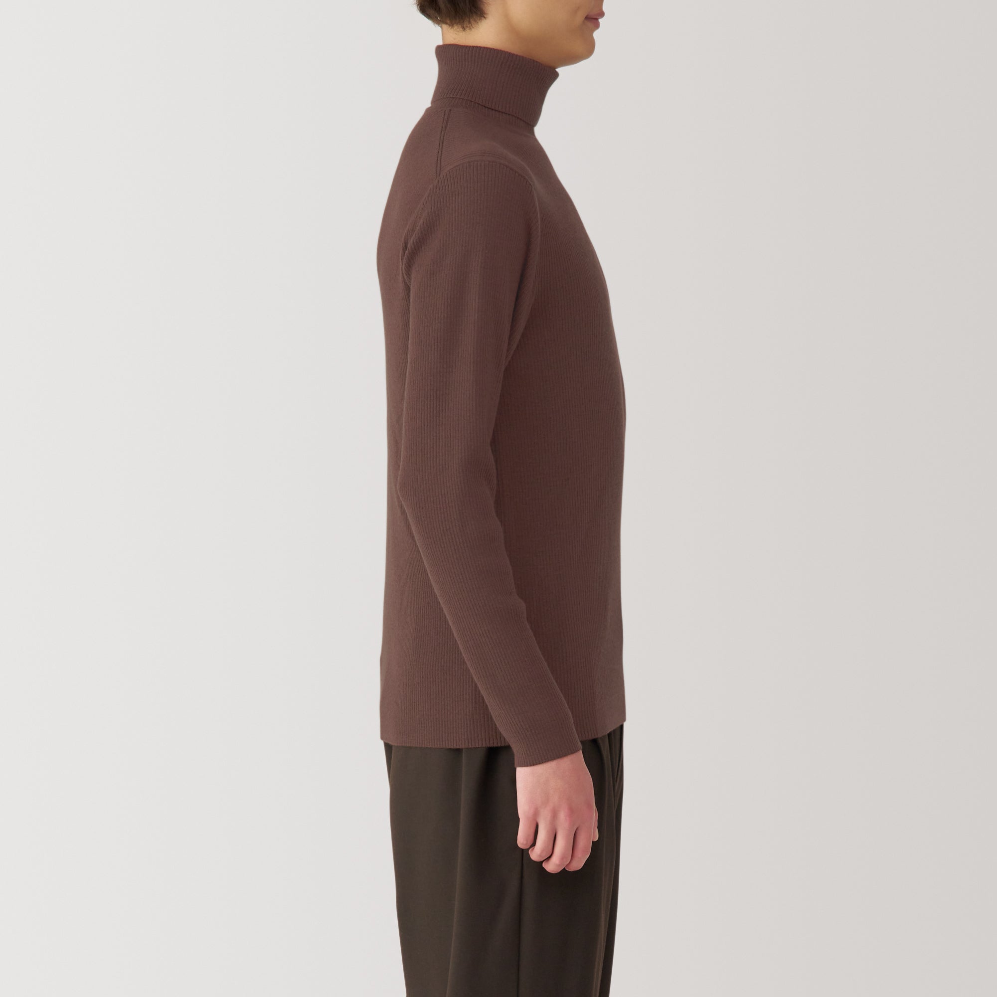 Men's Washable High-Gauge Turtleneck Ribbed Sweater