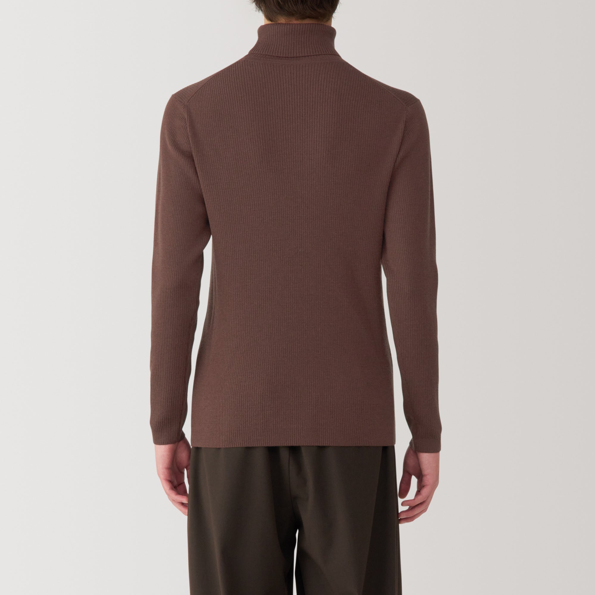 Men's Washable High-Gauge Turtleneck Ribbed Sweater