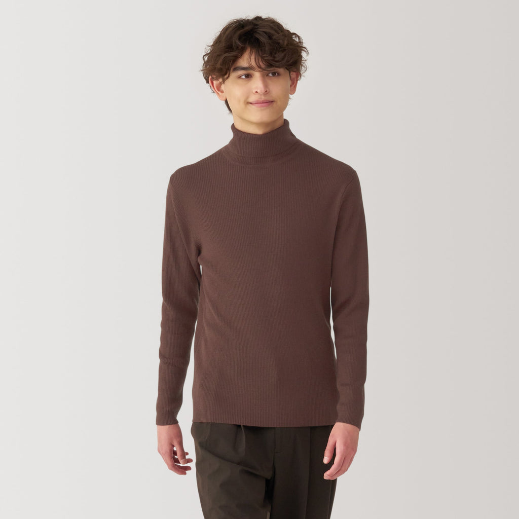 Men's Washable High-Gauge Turtleneck Ribbed Sweater