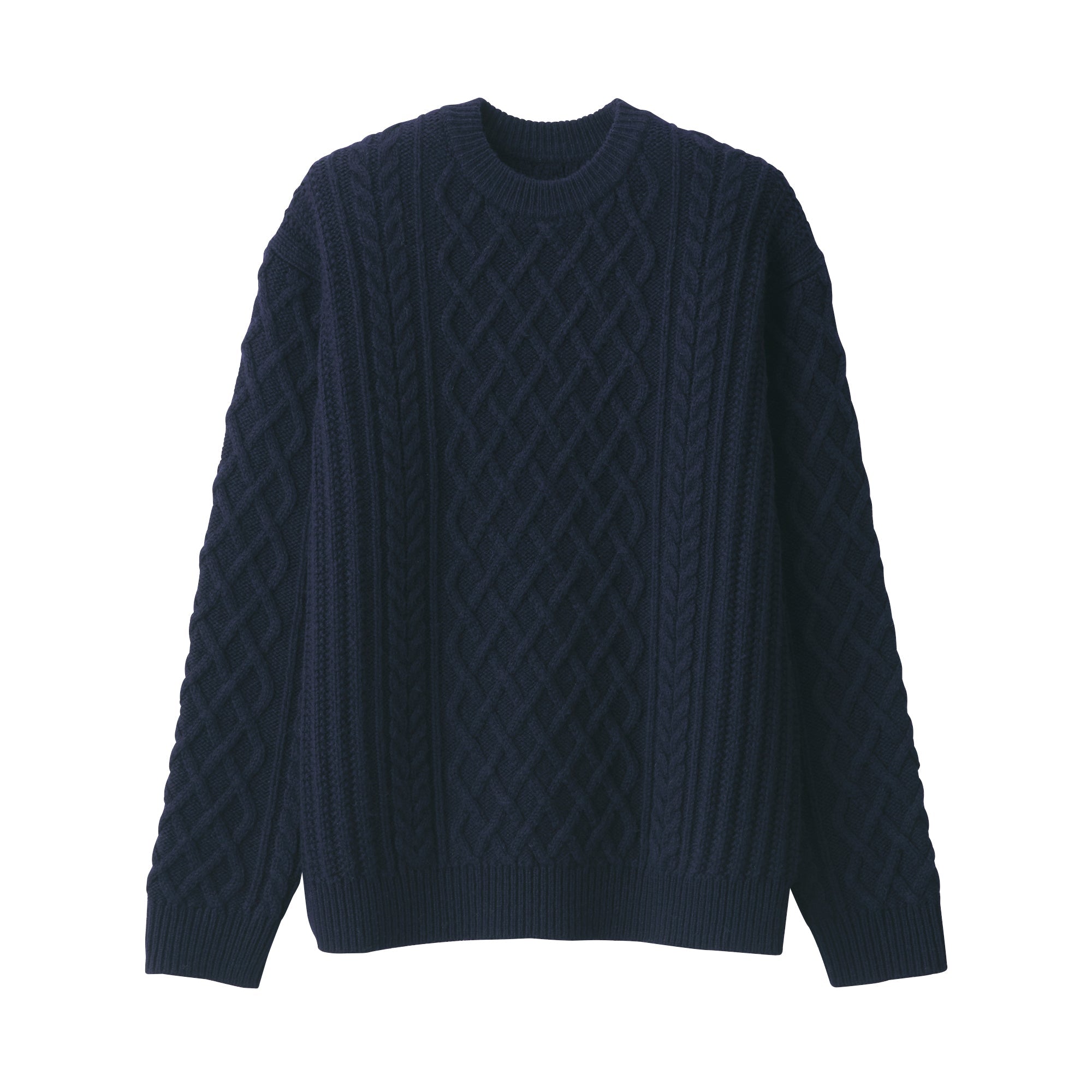 Men's Andes Wool Cable Knit Crew Neck Sweater