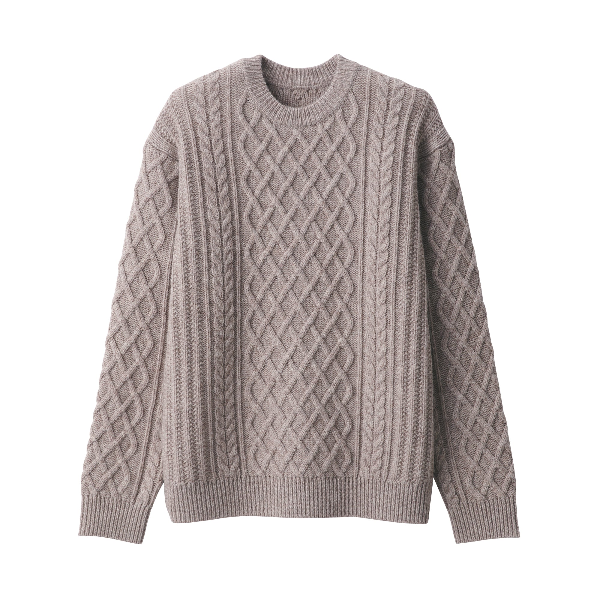Men's Andes Wool Cable Knit Crew Neck Sweater