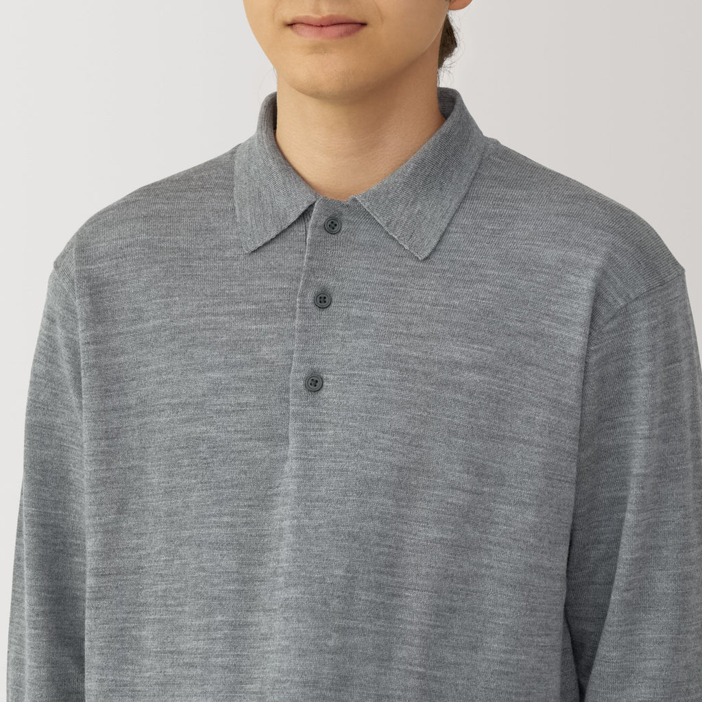 Men's Washable High-Gauge Polo Sweater