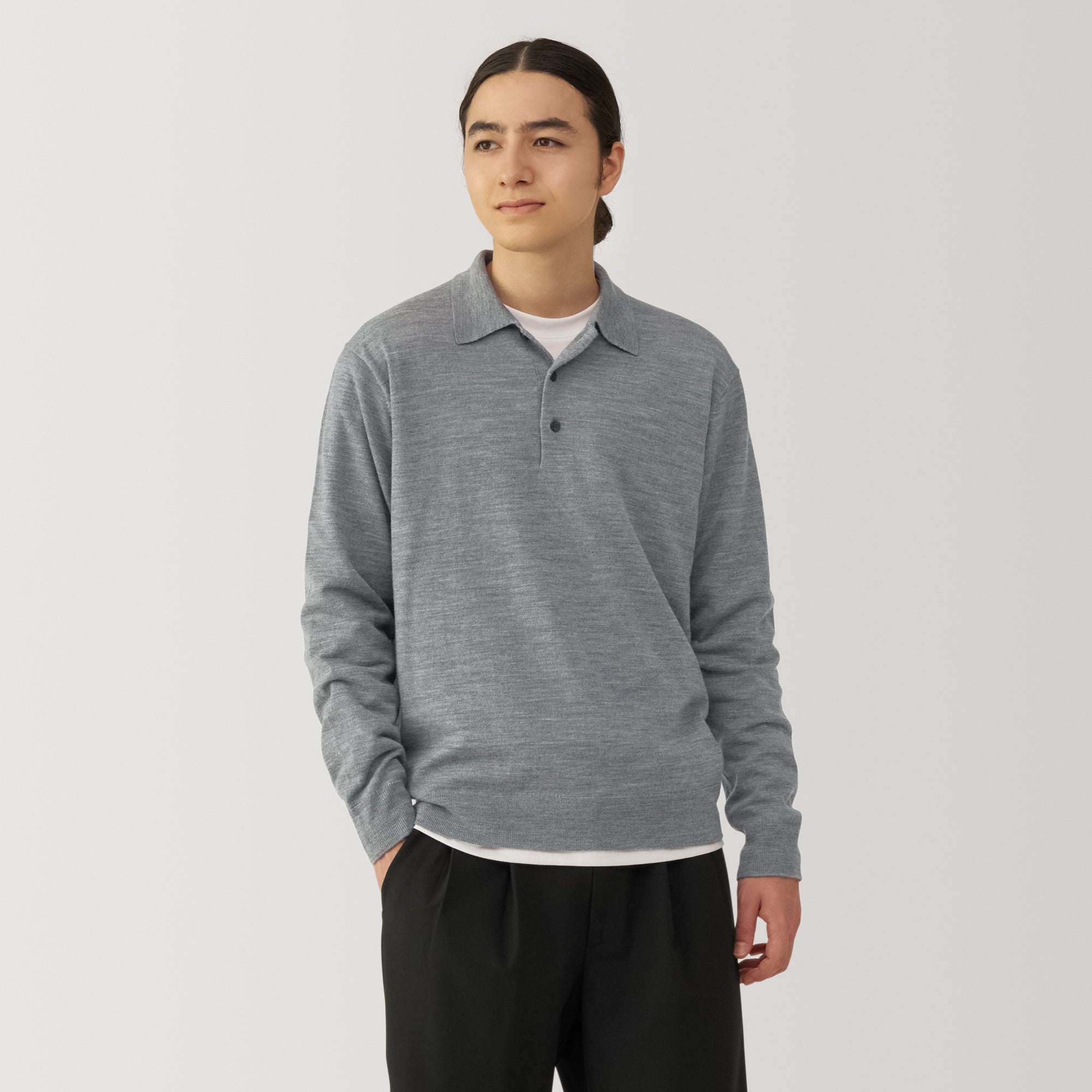 Men's Washable High-Gauge Polo Sweater