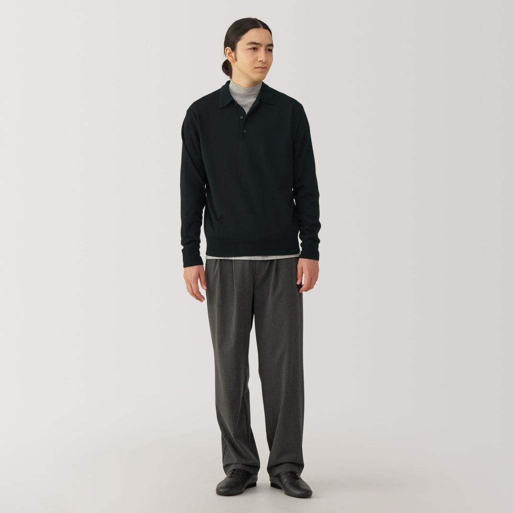 Men's Washable High-Gauge Polo Sweater