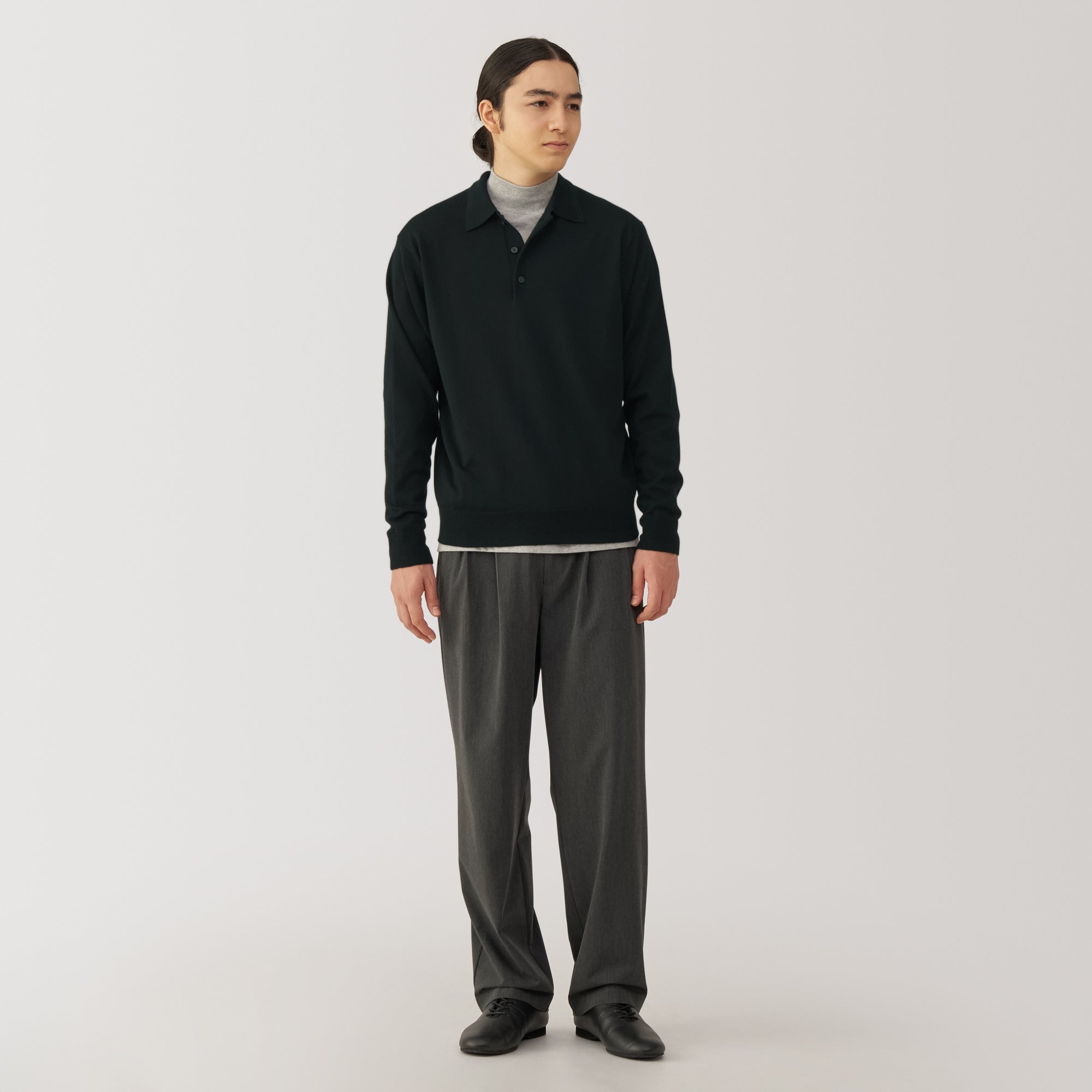 Men's Washable High-Gauge Polo Sweater