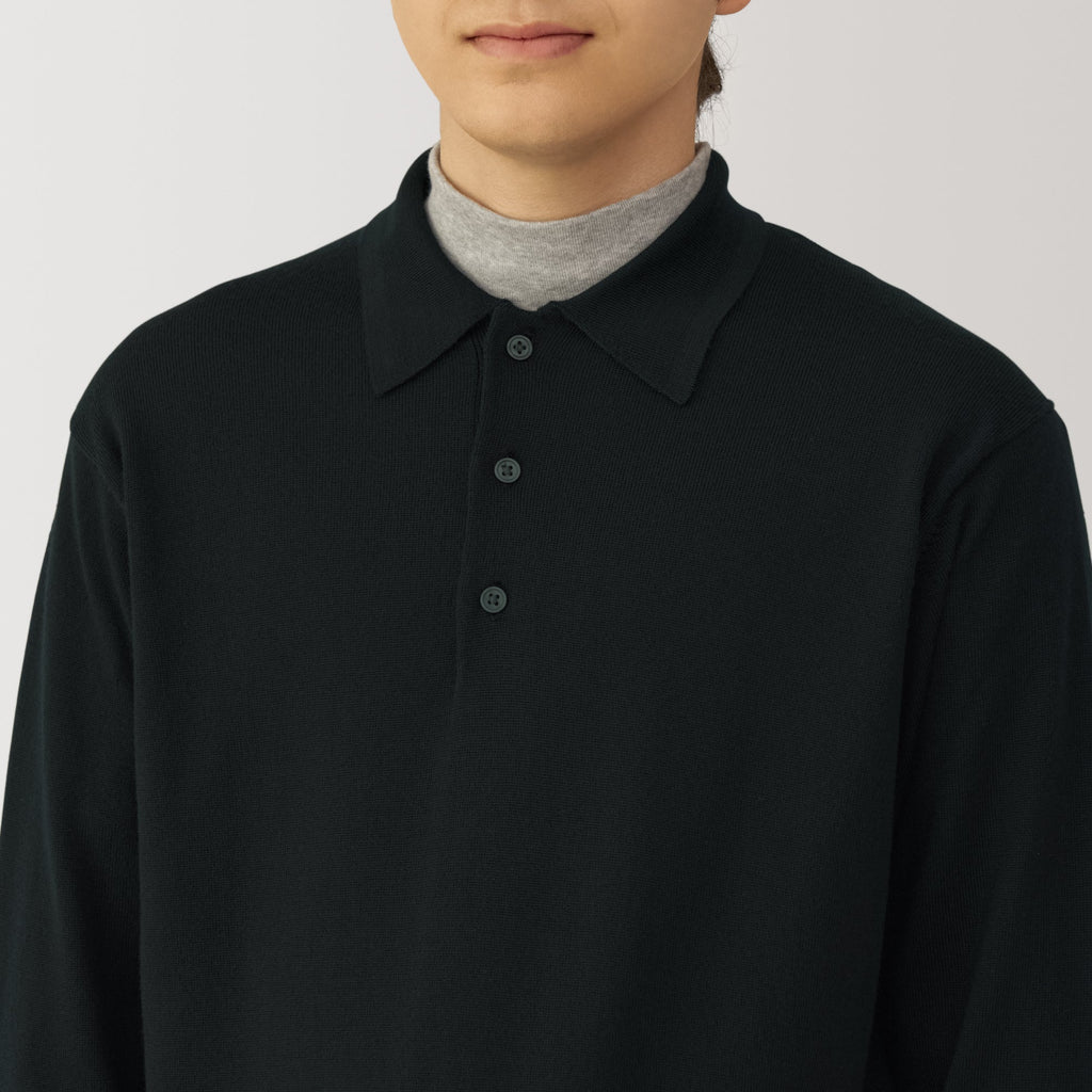 Men's Washable High-Gauge Polo Sweater