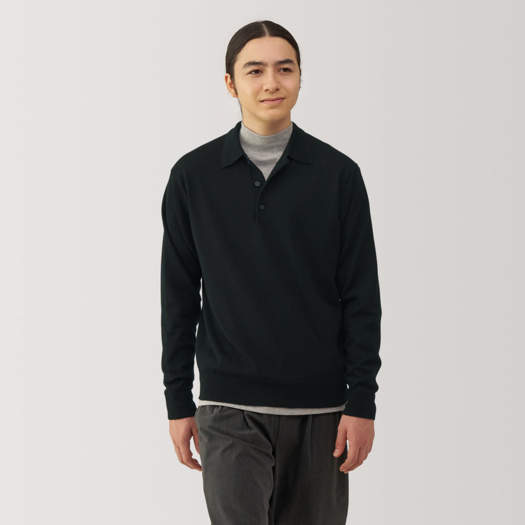 Men's Washable High-Gauge Polo Sweater