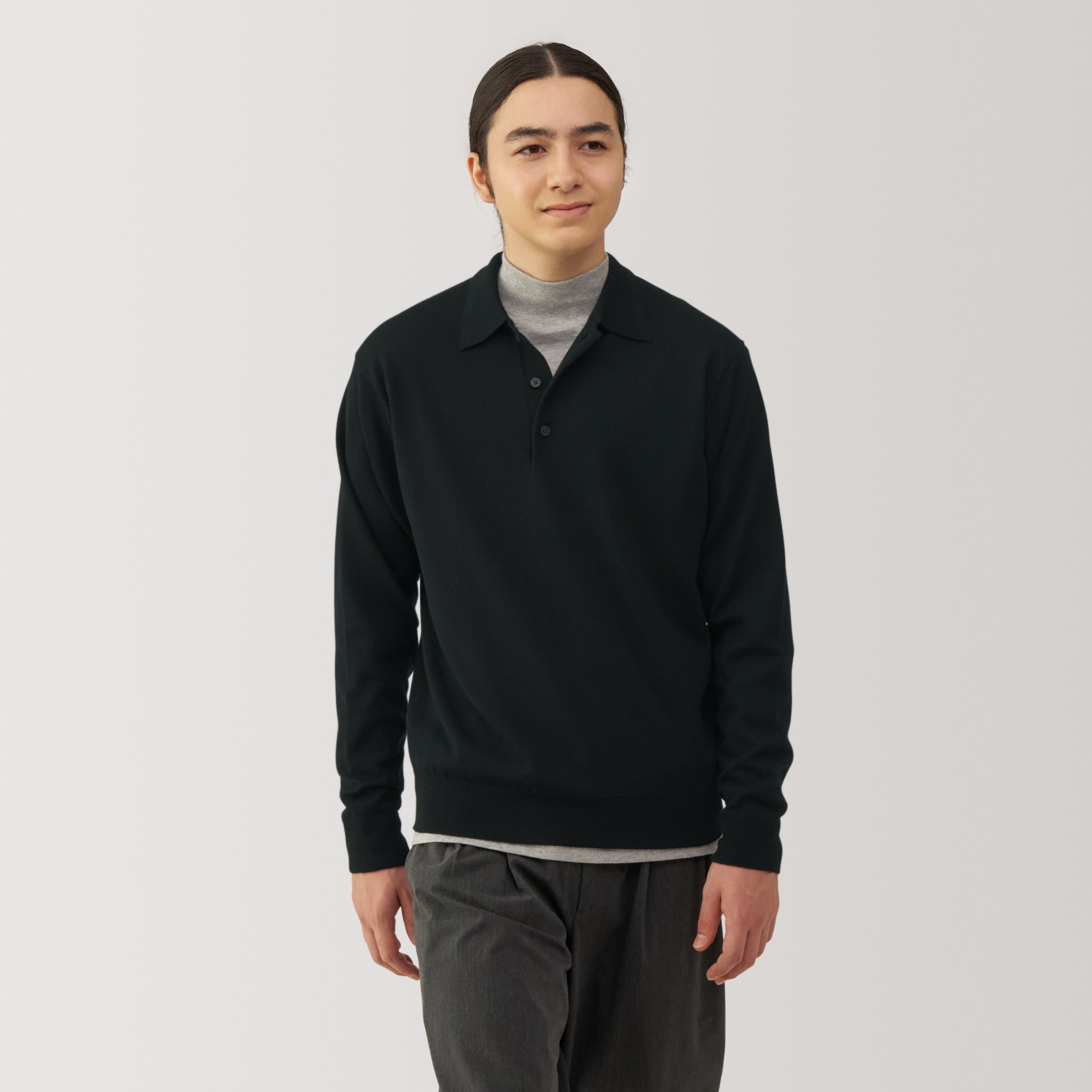 Men's Washable High-Gauge Polo Sweater